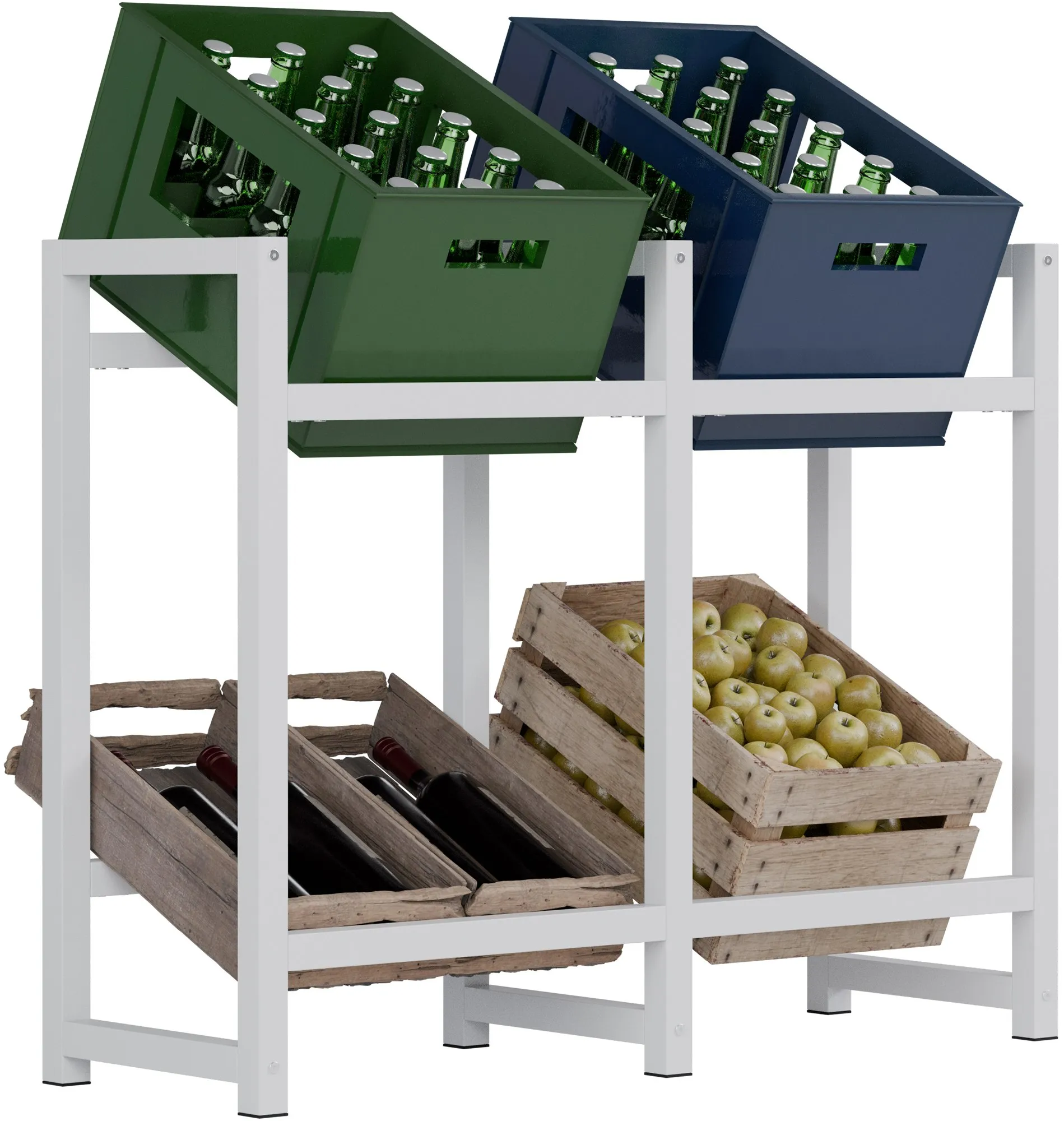 Getränkekistenständer Stack 91x31x75 cm weiß