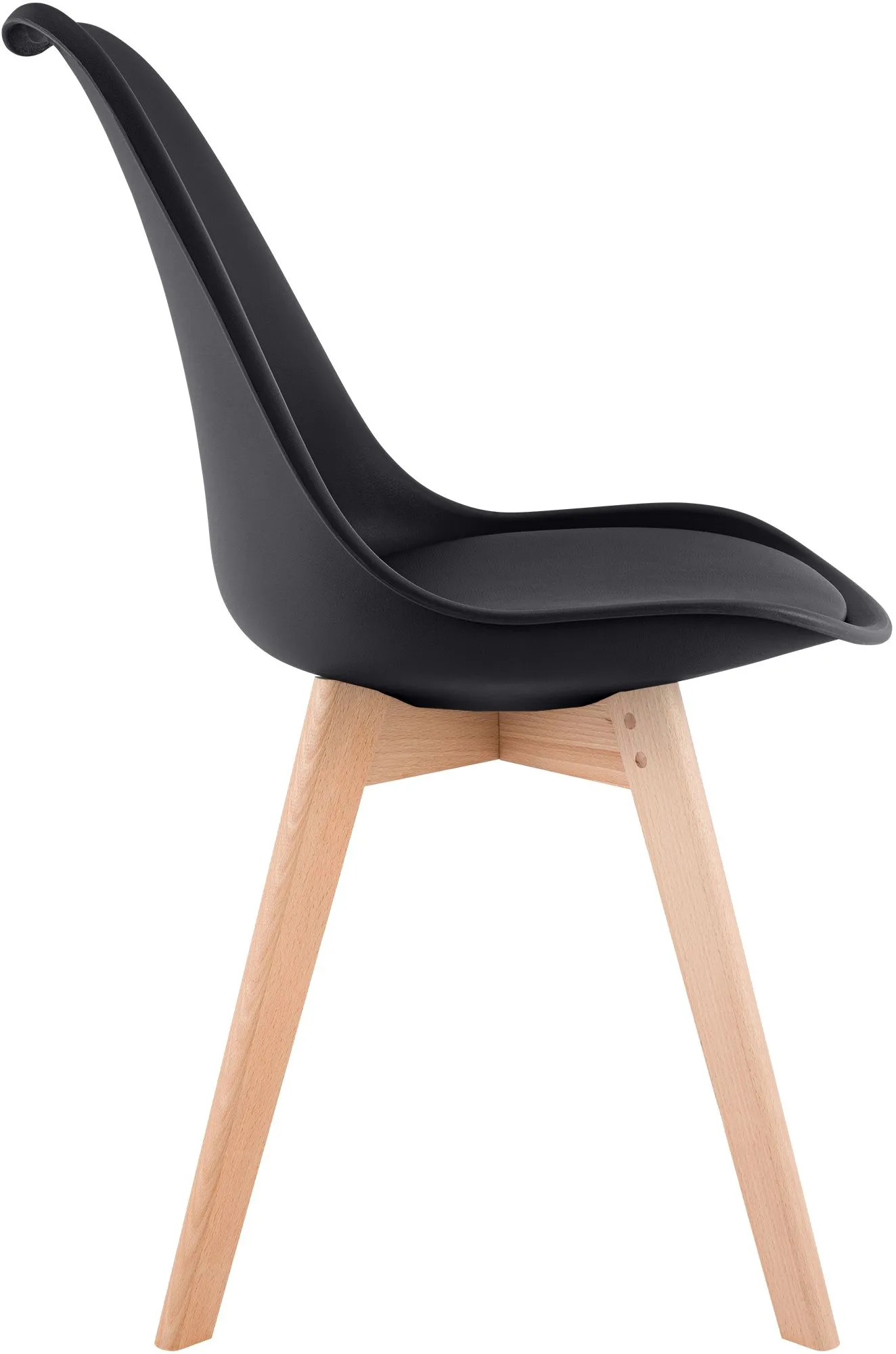 Esszimmerstuhl Linares 83x49x50 cm Schwarz Kunstleder
