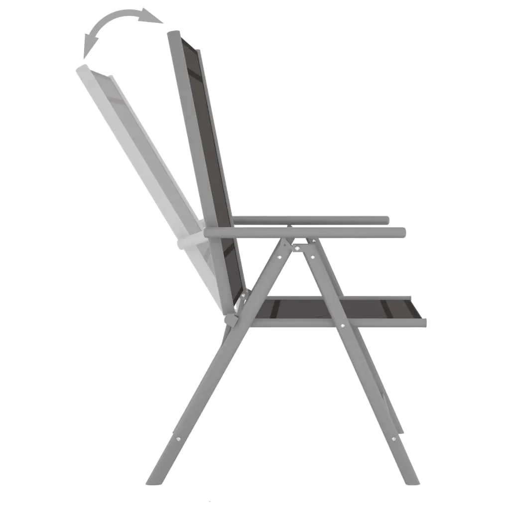 Klappstühle, 4 Stück, Textilene, Schwarz