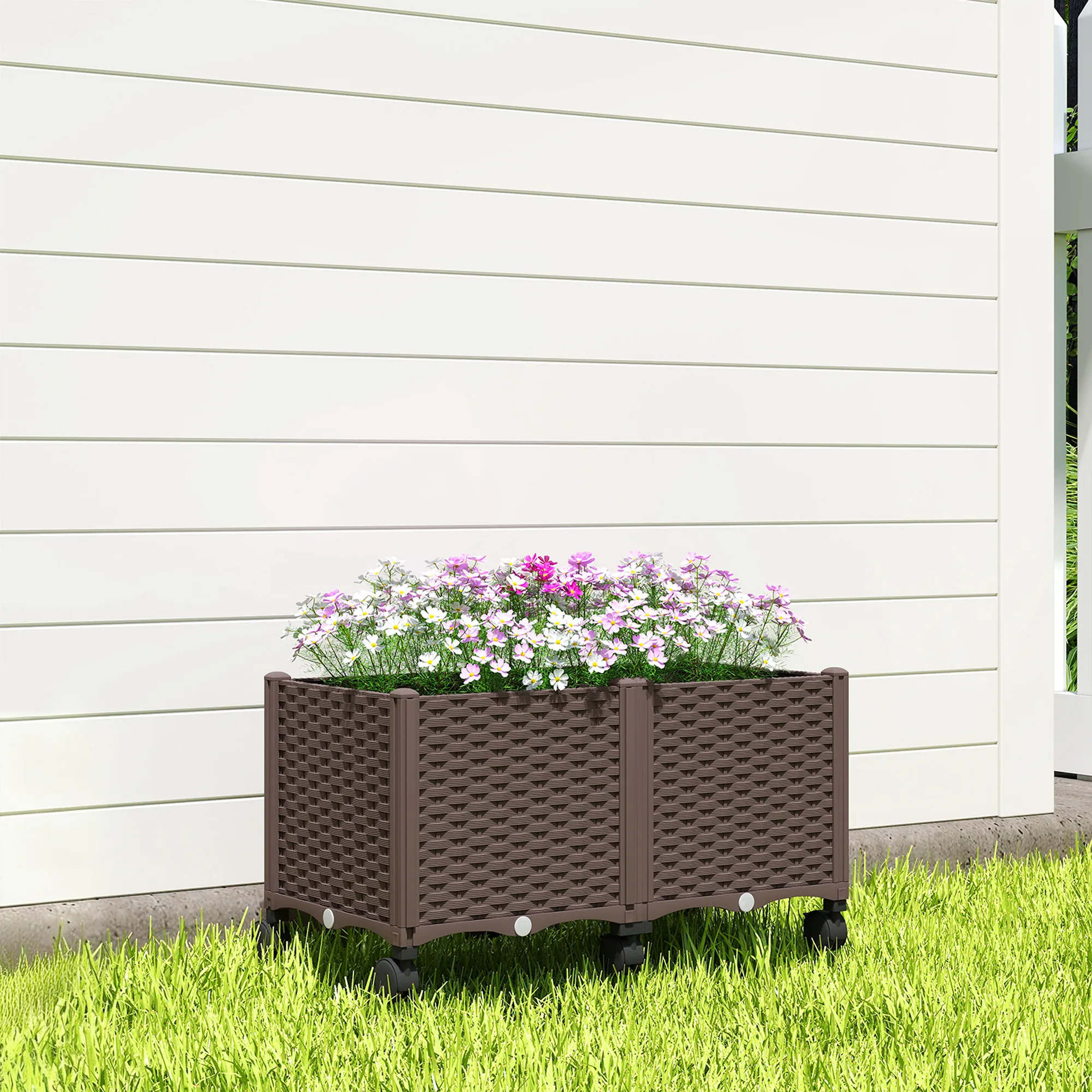 Hochbeet 80L x 40B x 43H cm in Braun mit Selbstbewässerung