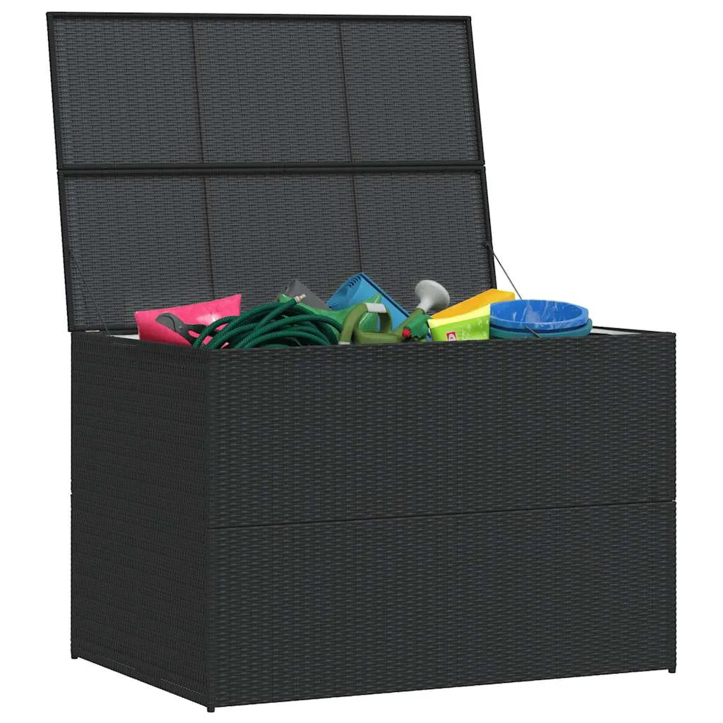 Gartenbox Schwarz 150 x 100 x 100 cm aus PE-Rattan