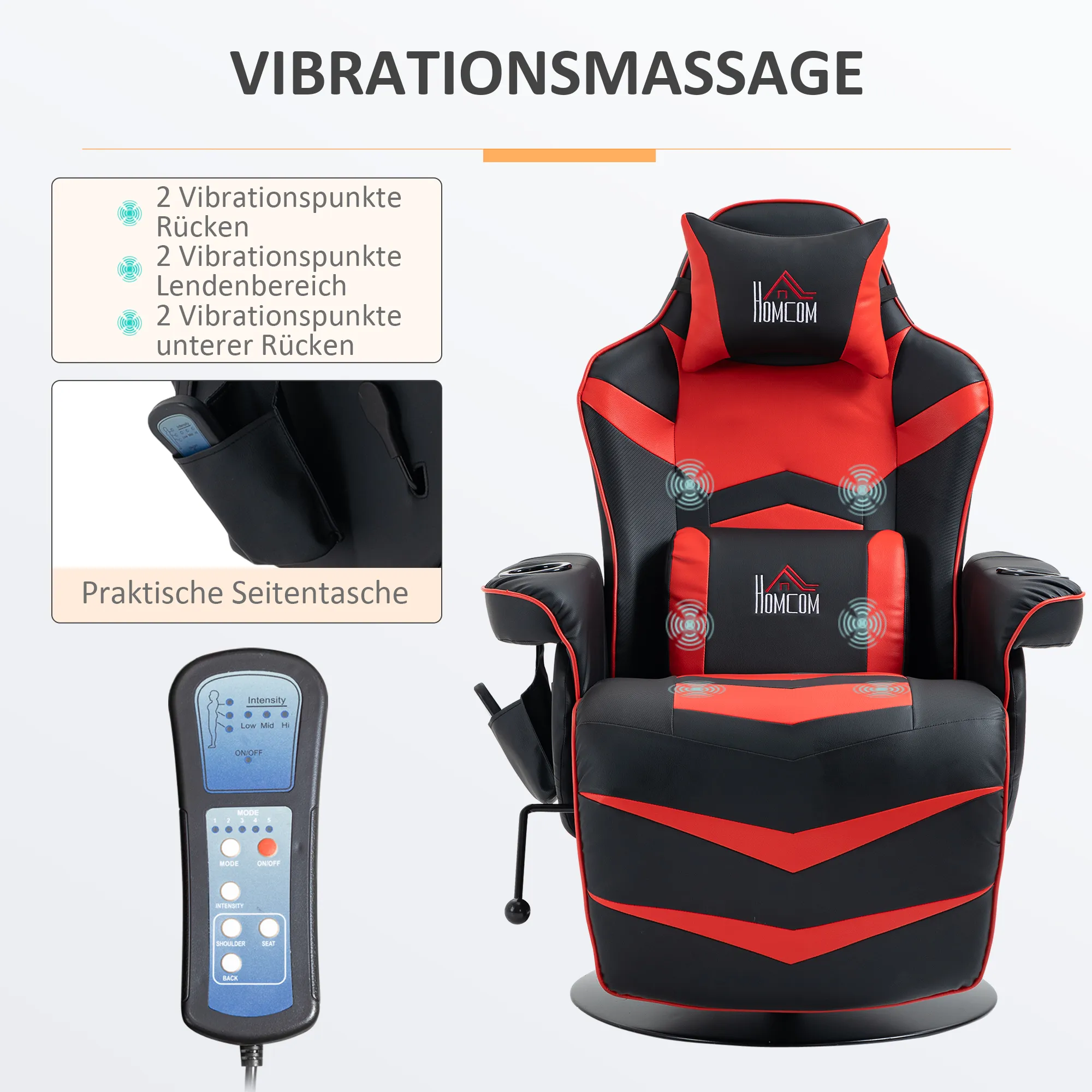 Massagesessel Rot 79,5B x 82,5T x 111,5H cm