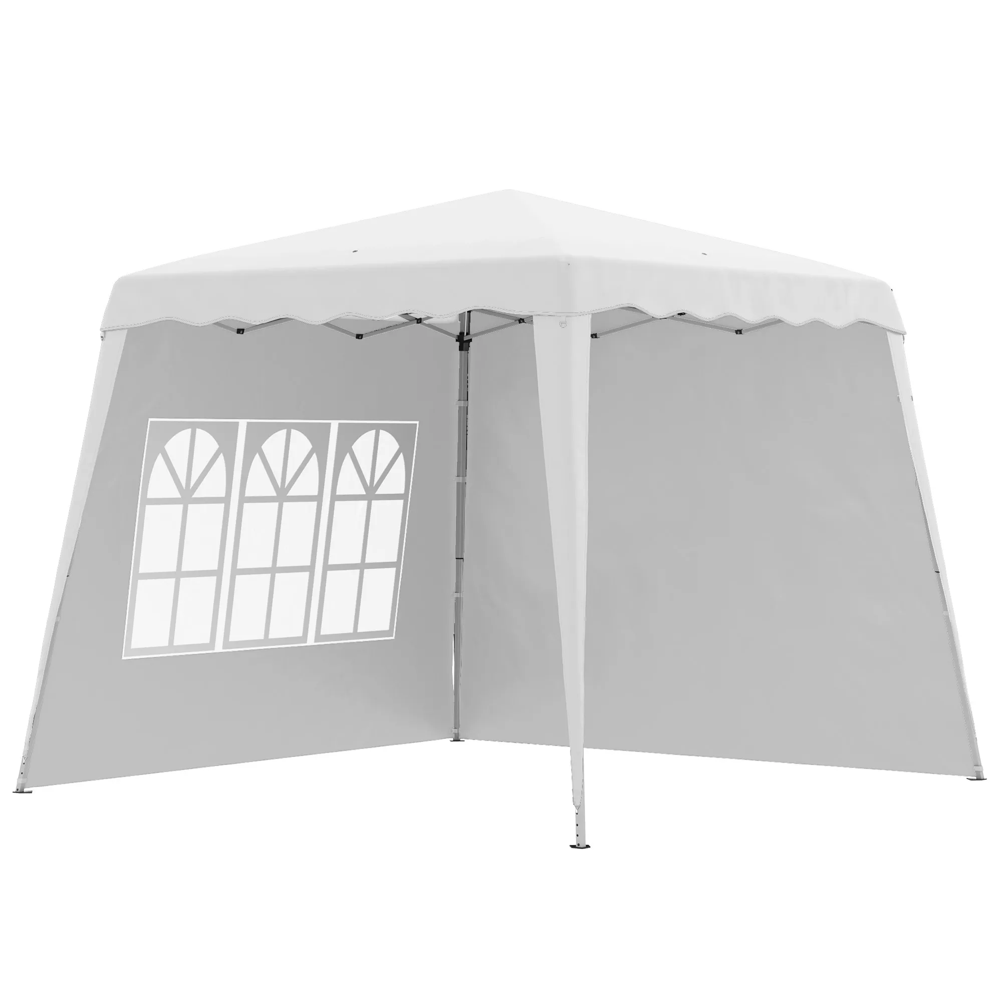 Pop-up-Pavillon 240x240x250 cm in Weiß mit Seitenwänden