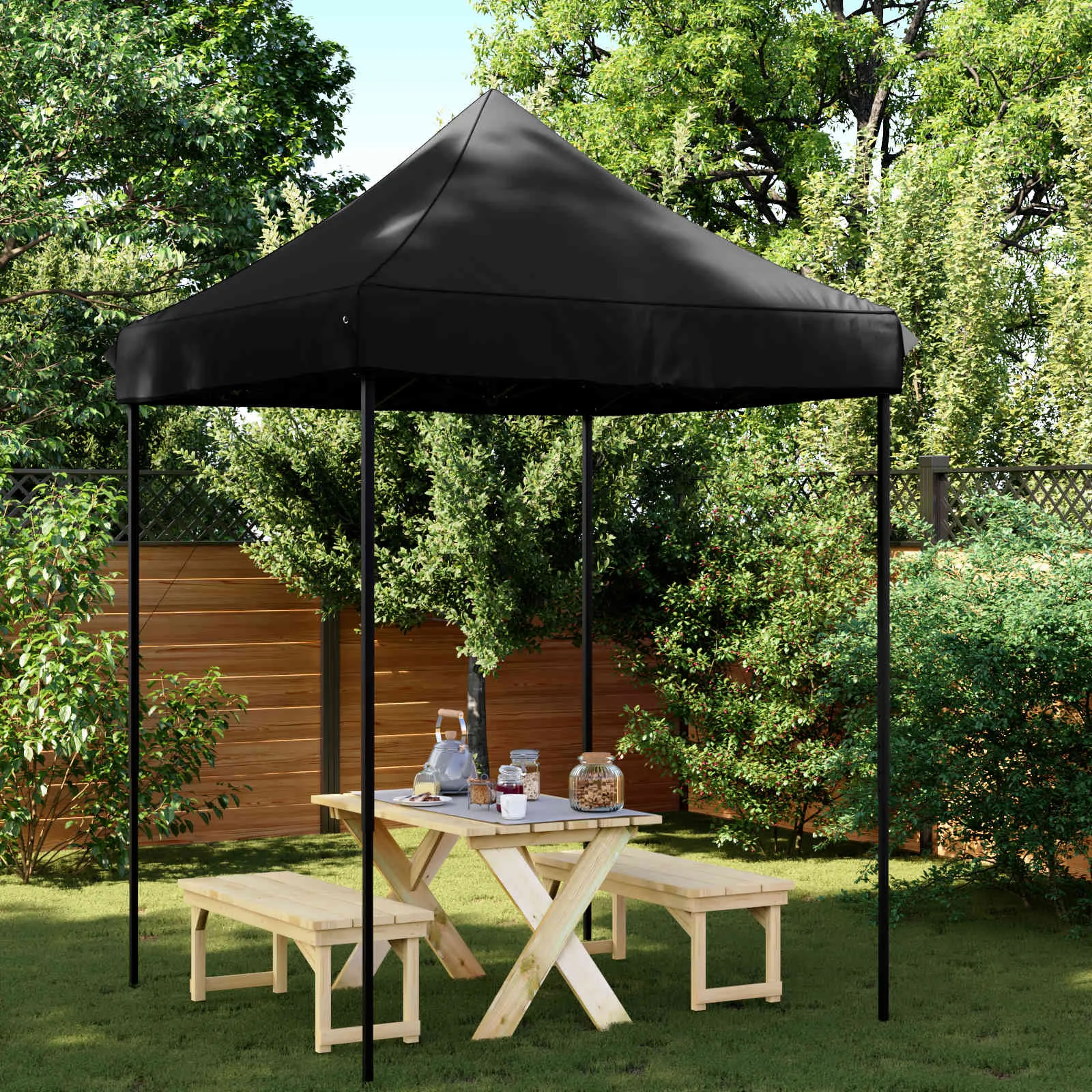 Elegantes Partyzelt 200 x 200 x 306 cm in Schwarz