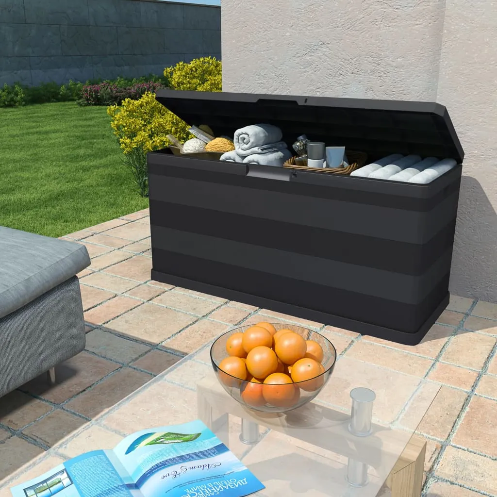 Gartenbox Polypropylen 117 x 45 x 56 cm Schwarz
