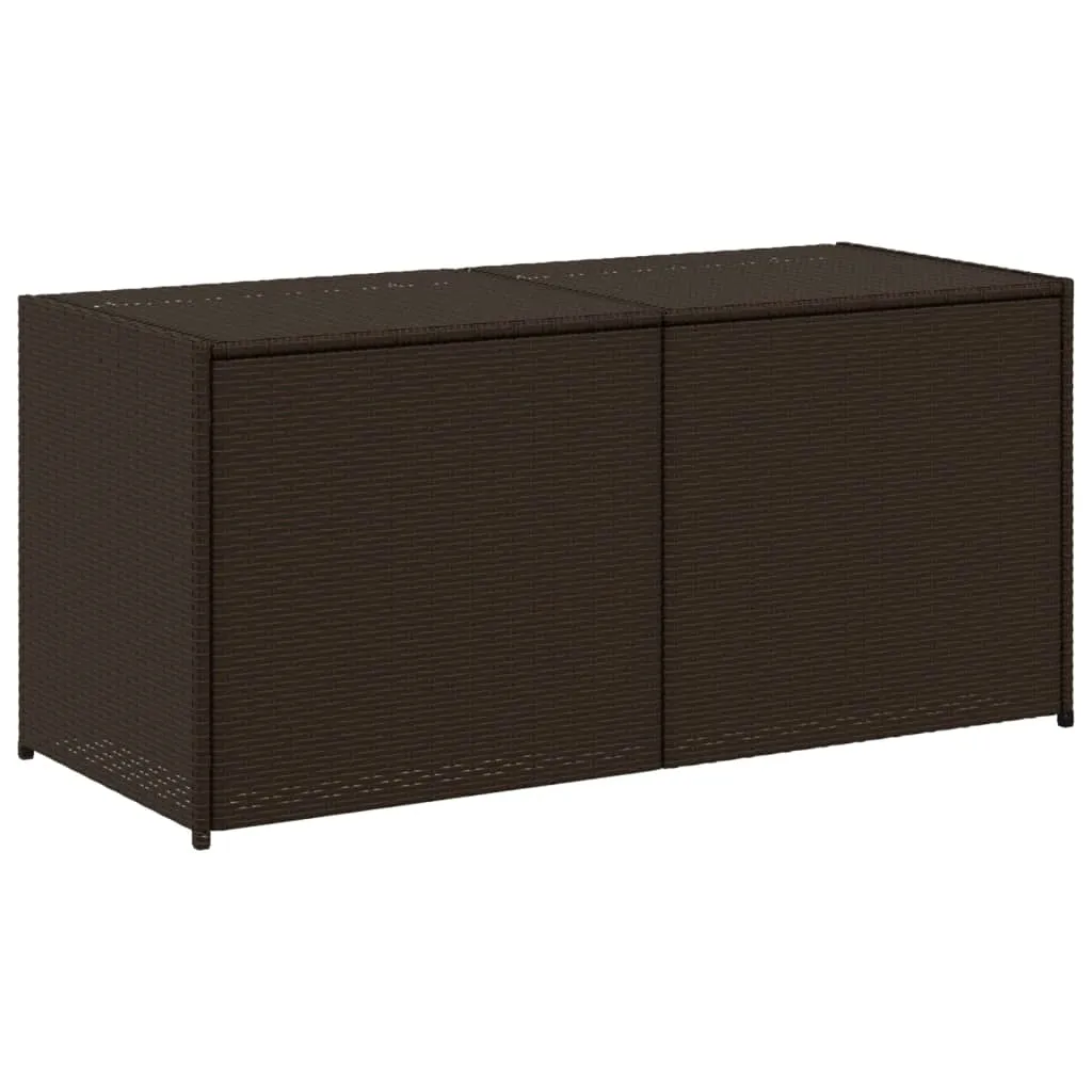 Gartenbox PE-Rattan Braun 120x50x56 cm mit wasserfestem Innenbeutel