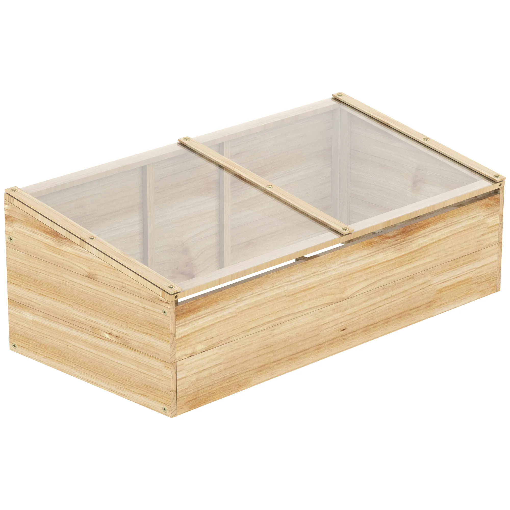 Holzgewächshaus 100L x 50B x 35/26H cm Natur