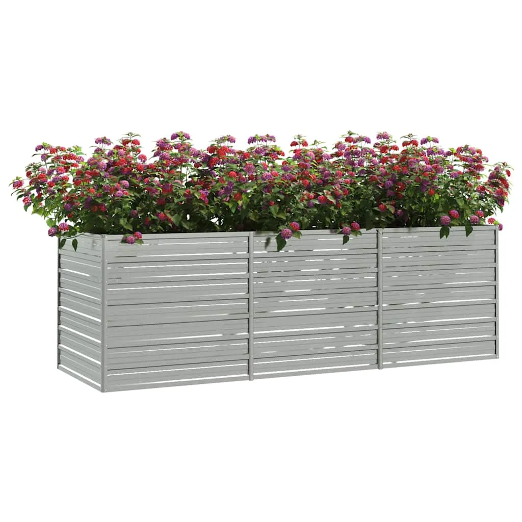 Hochbeet aus verzinktem Stahl 240 x 80 x 77 cm silbern