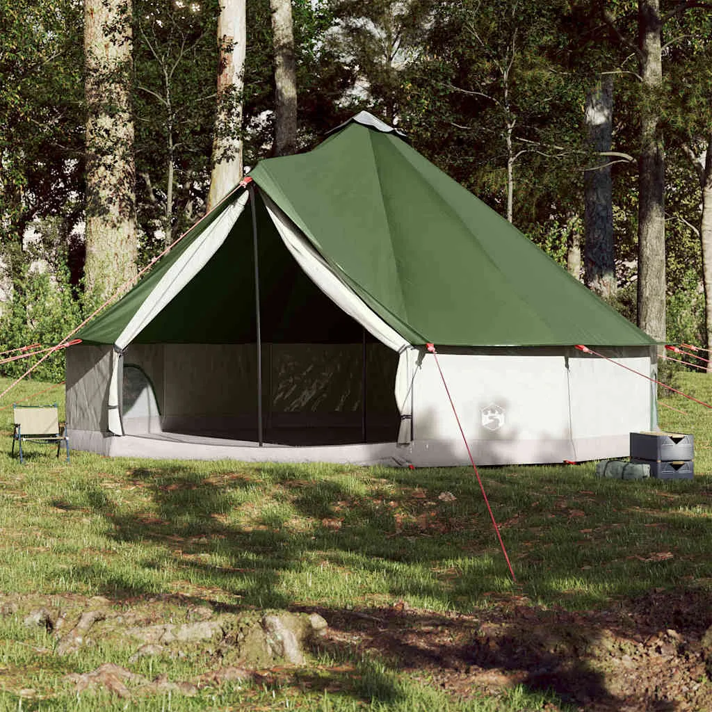 Grünes Familienzelt 600x600x350 cm wasserdicht mit E-Anschluss