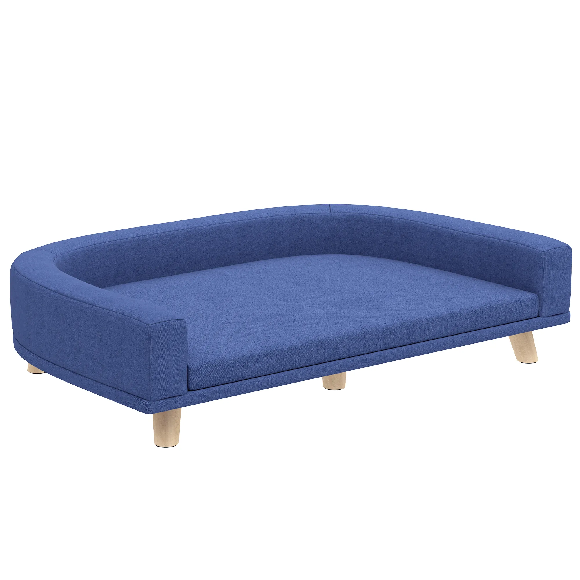 Hundesofa für große Hunde, Kiefernholz, 98 x 67 x 25 cm, Blau