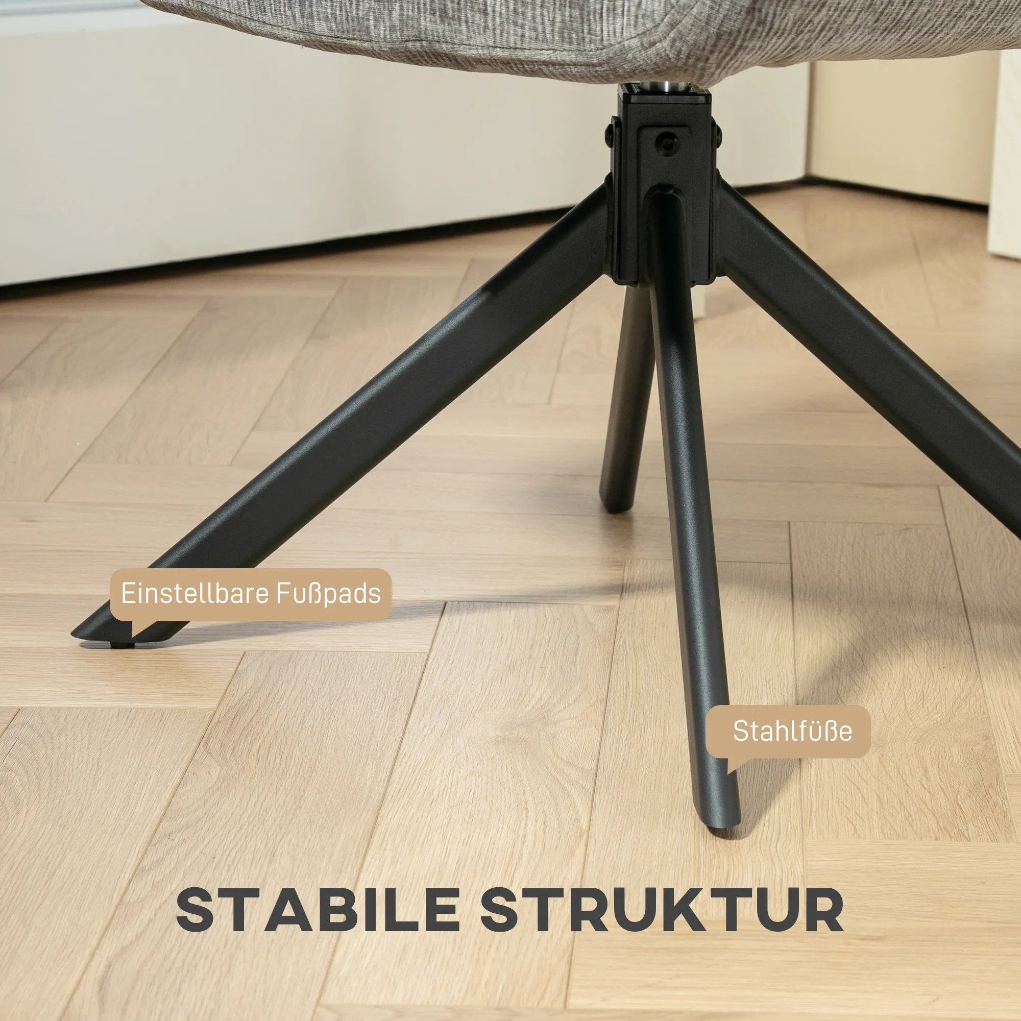 Bequemer Polstersessel Dunkelgrau 60B x 61T x 88H cm