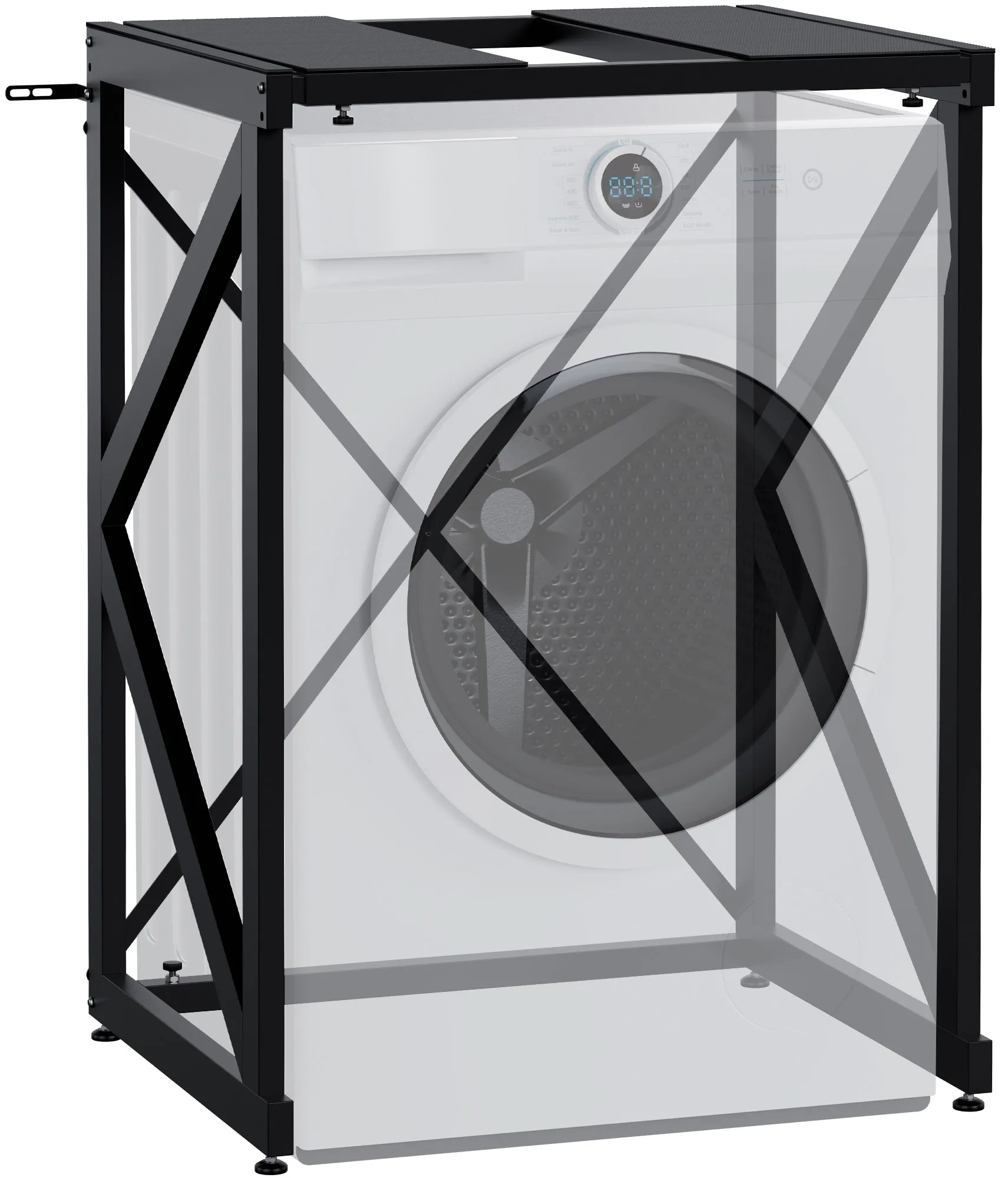 Waschmaschinenregal Caleb 72-84x101x60 cm schwarz