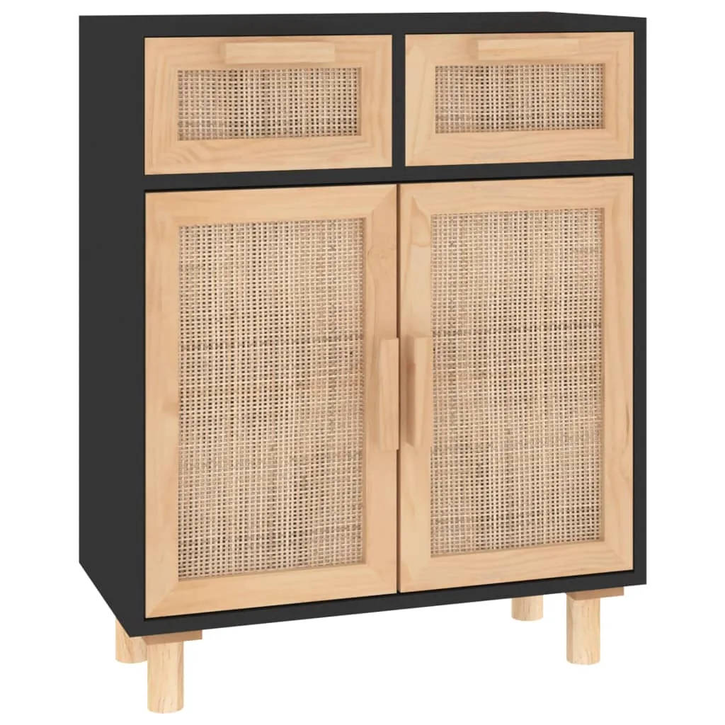 Praktisches Sideboard Schwarz 60 x 30 x 75 cm