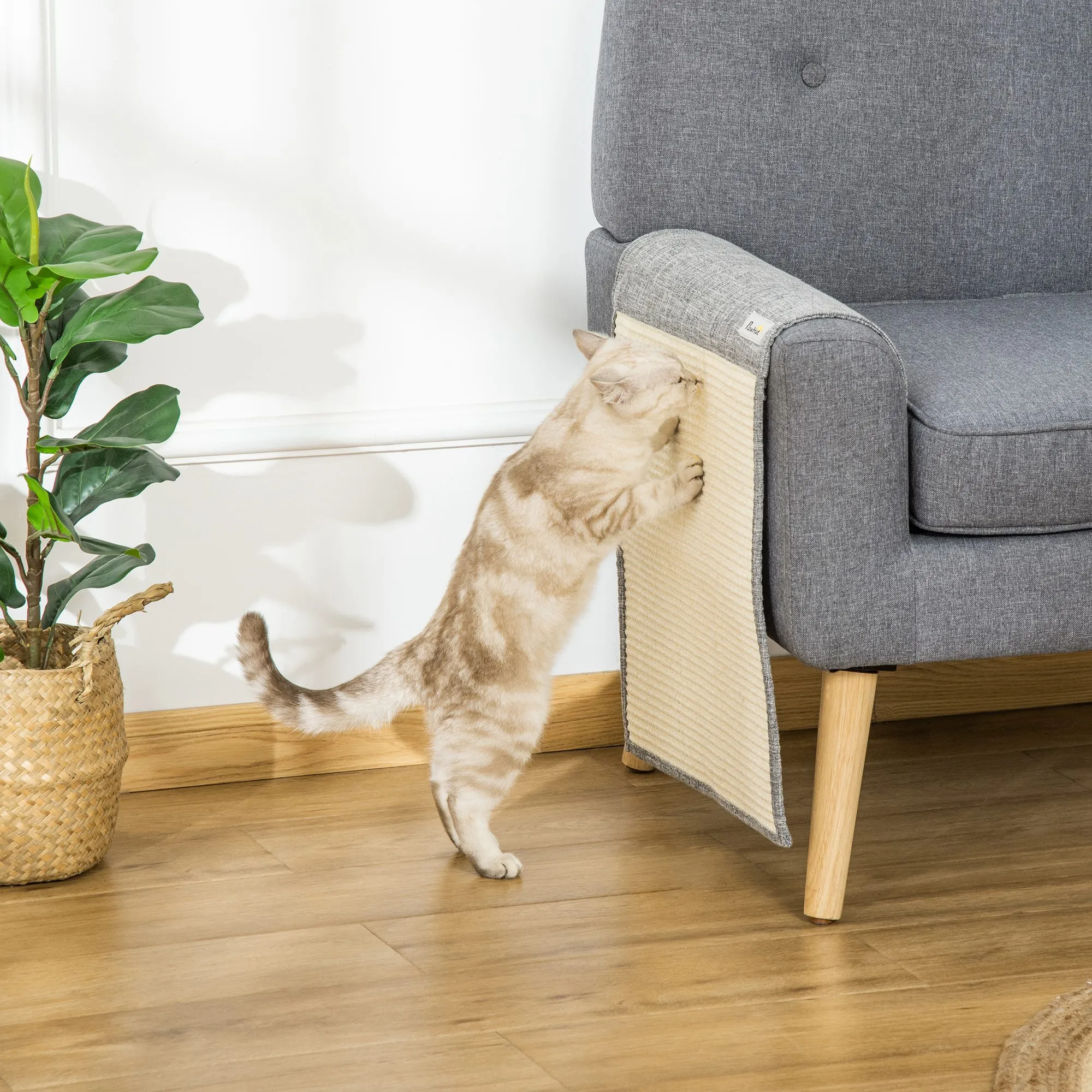 Kratzmatten-Set Grau 130L x 45B x 0,3T cm für Katzen