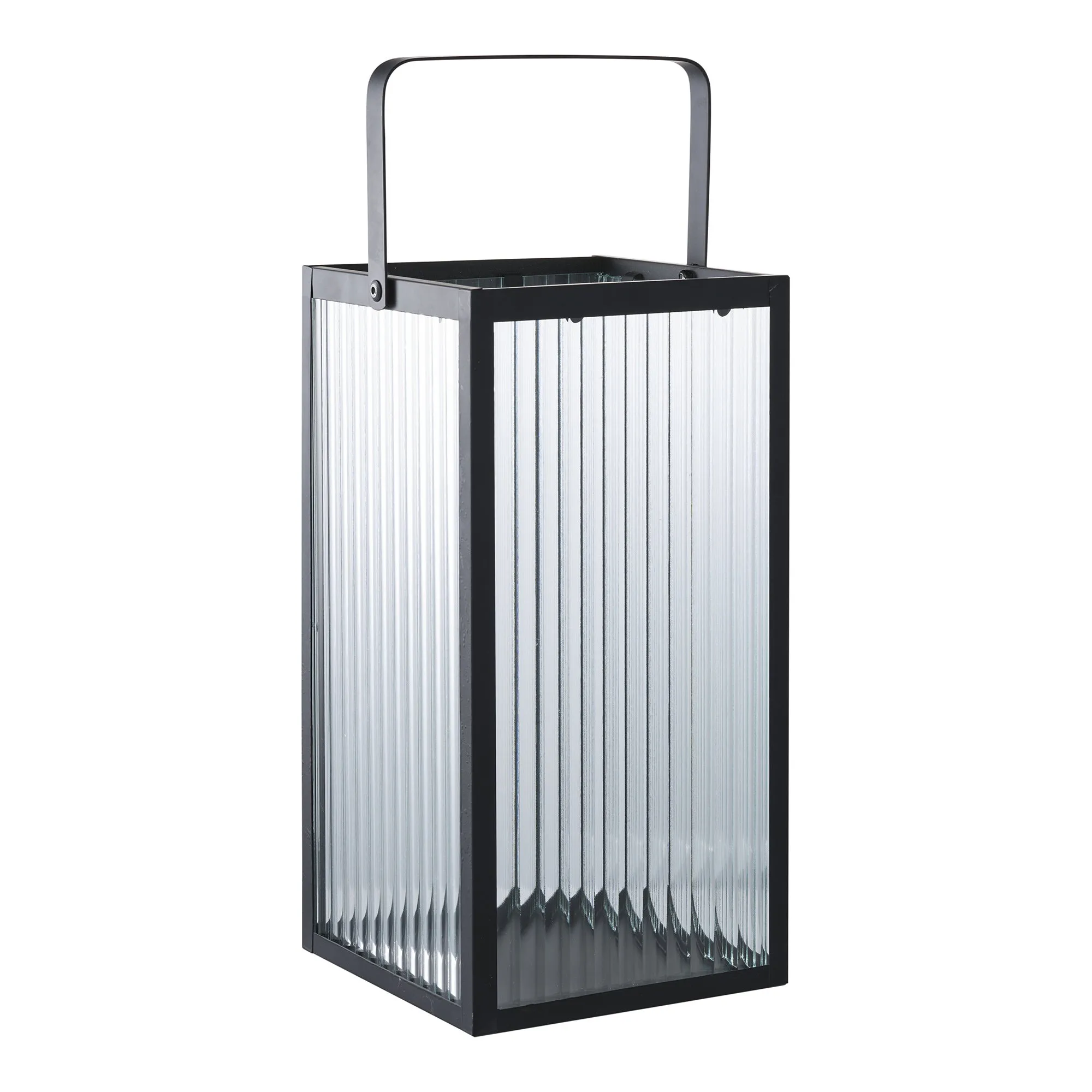 tinkaro Laterne Almonte Glas, Metall Schwarz / Klar