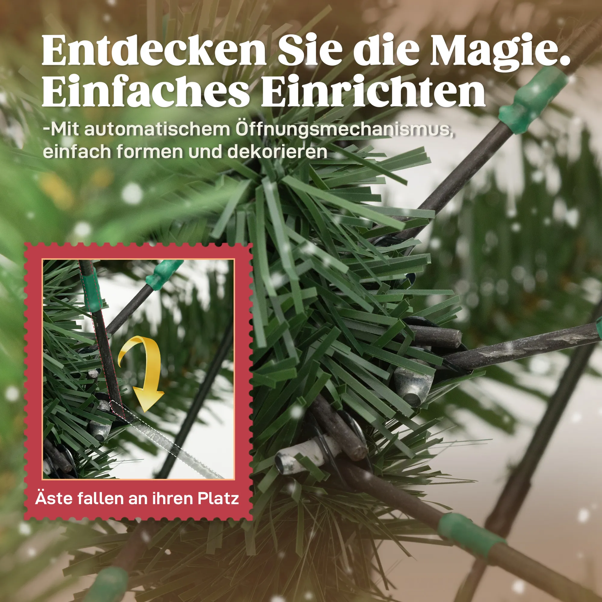 Künstlicher Weihnachtsbaum 180 cm Kiefernbaum künstlich mit 3026 Spitzen für drinnen