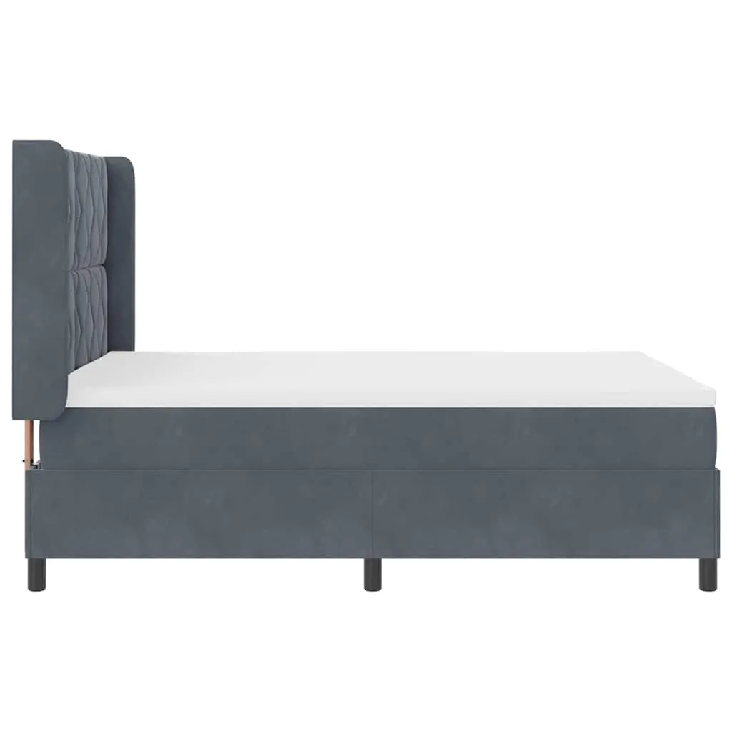 Boxspringbett Samt Dunkelgrau 140x200 cm mit verstellbarem Kopfteil