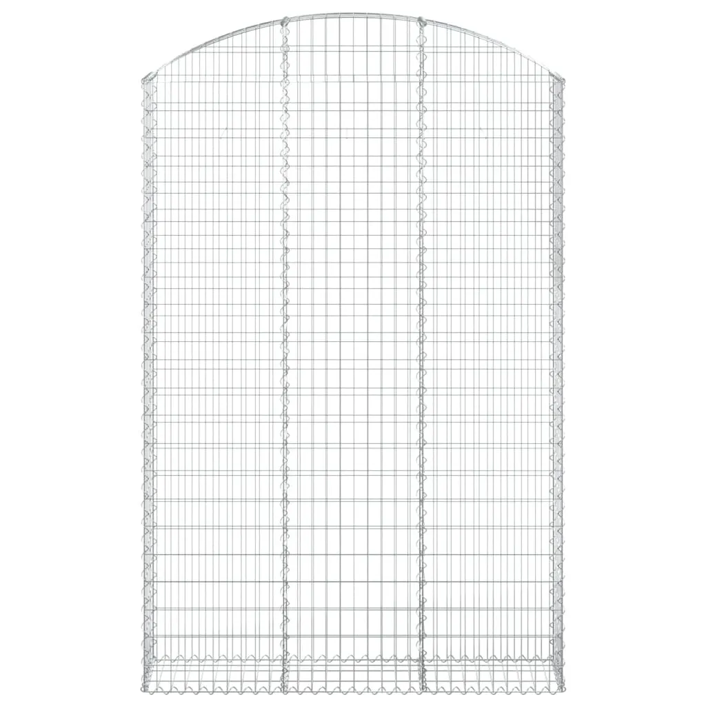 Gabionenwand Hochbogen 150x30x220/240 cm Silber Verzinktes Eisen