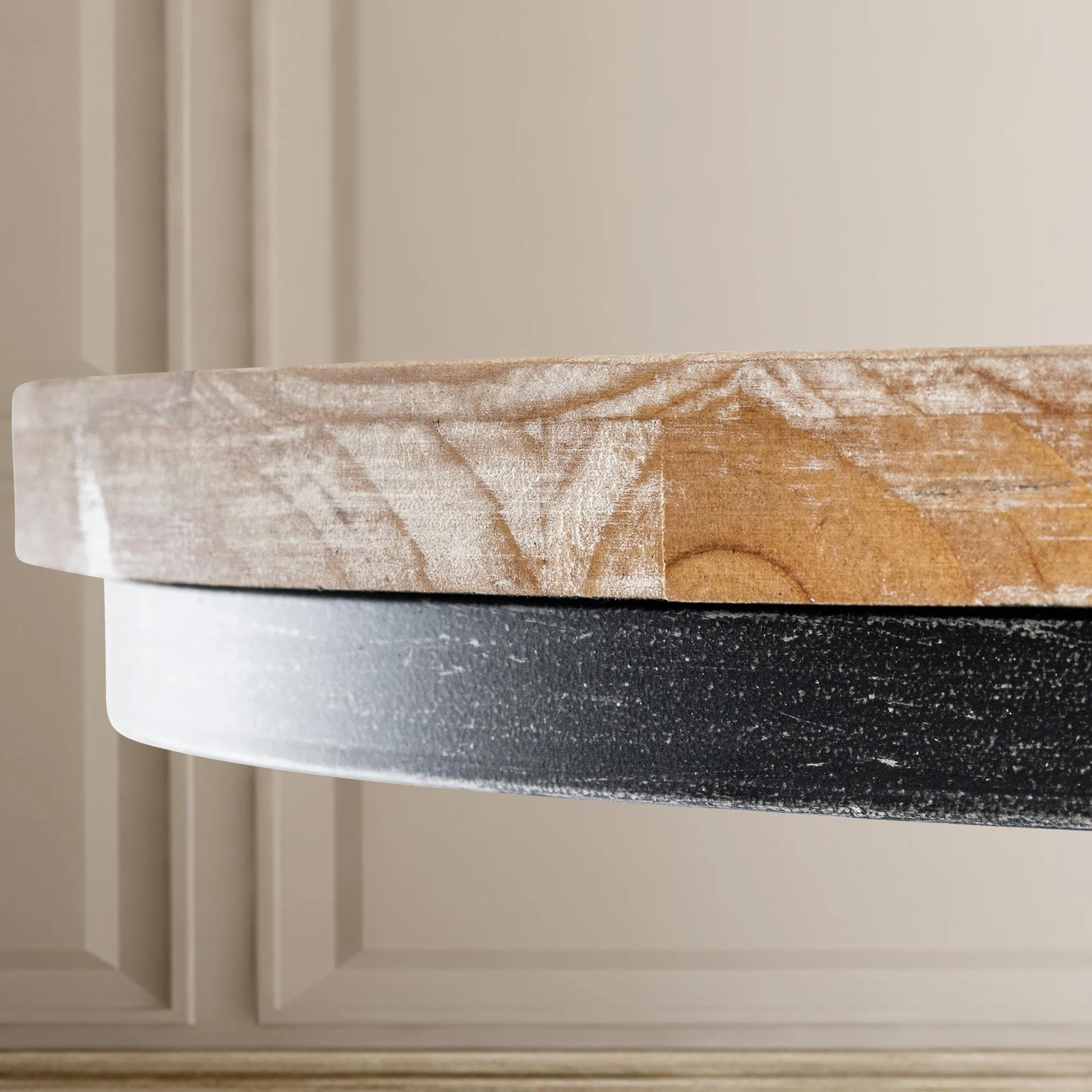 Stehtisch Ruhr Massivholz 54 cm antik silber