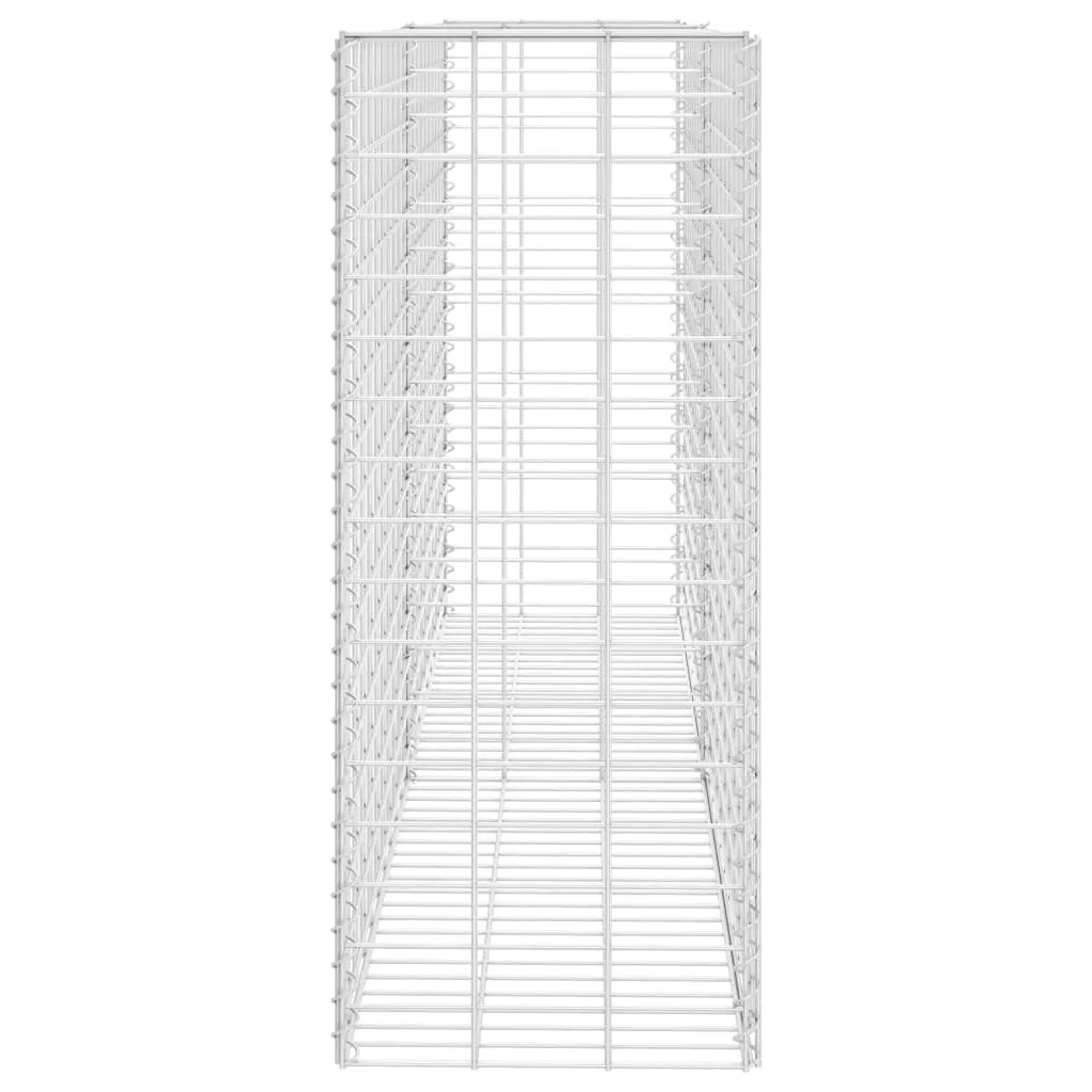 Gabione Silbern 85 x 30 x 200 cm aus verzinktem Stahl