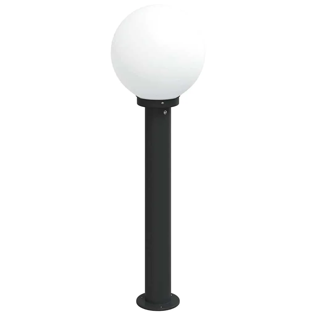 Pollerleuchte Schwarz 25 x 80 cm aus Edelstahl mit IP44-Schutz