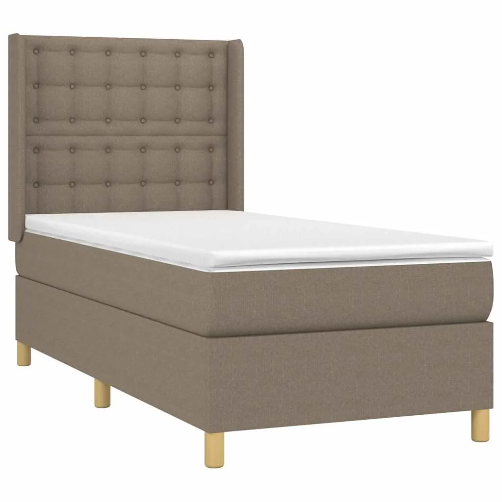 Boxspringbett mit Taschenfederkernmatratze, 90x200 cm, Taupe