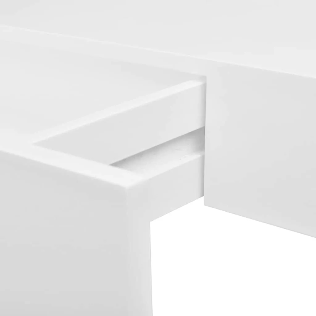 Schweberegal MDF mit mattem Finish 48x25x8 cm Weiß