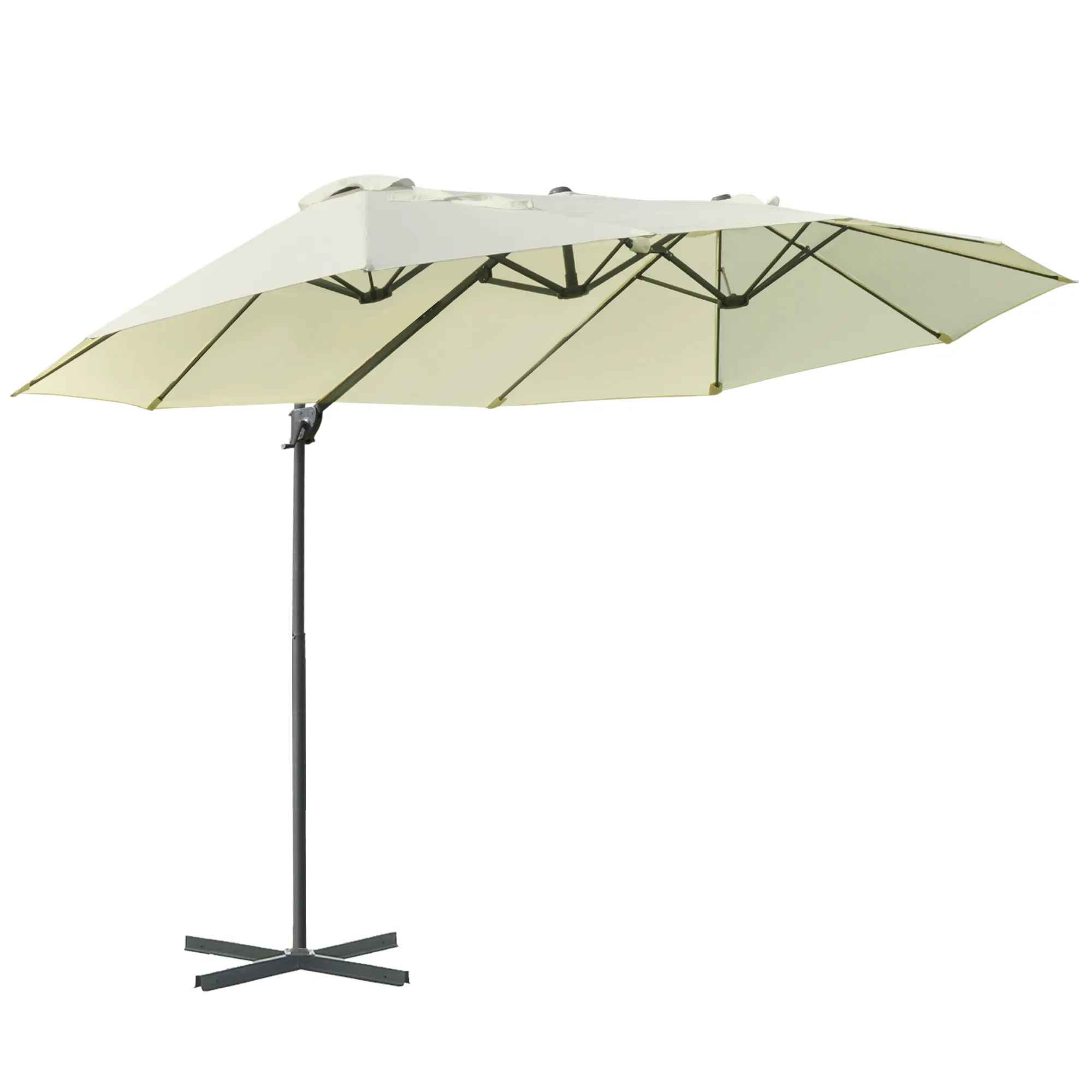 XXL-Sonnenschirm 440x270x250 cm Cremeweiß
