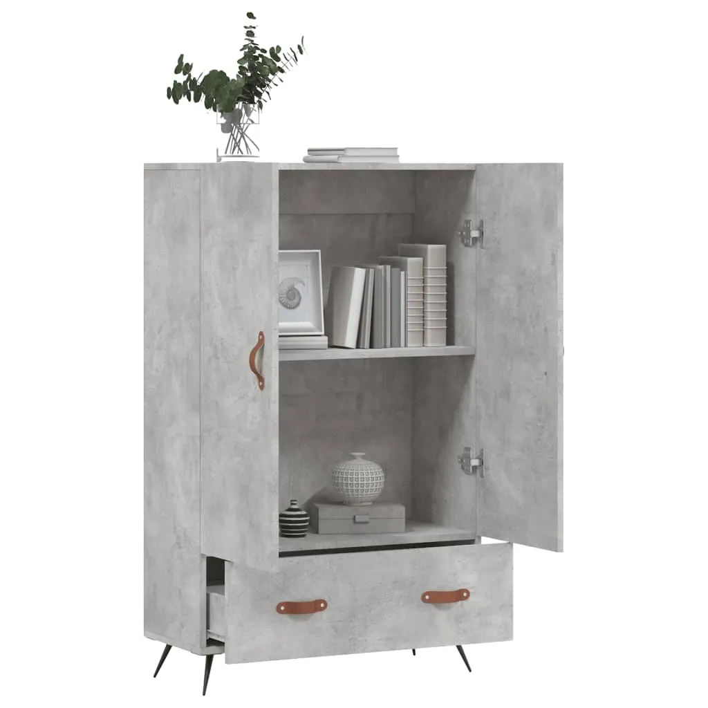 Highboard Betongrau 69,5x31x115 cm Holzwerkstoff
