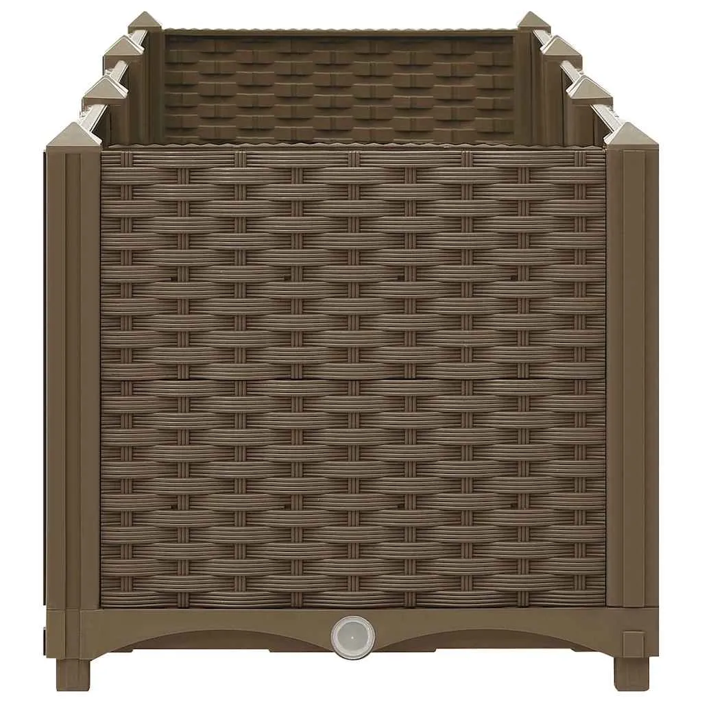 Braunes Hochbeet aus PP 120 x 40 x 38 cm