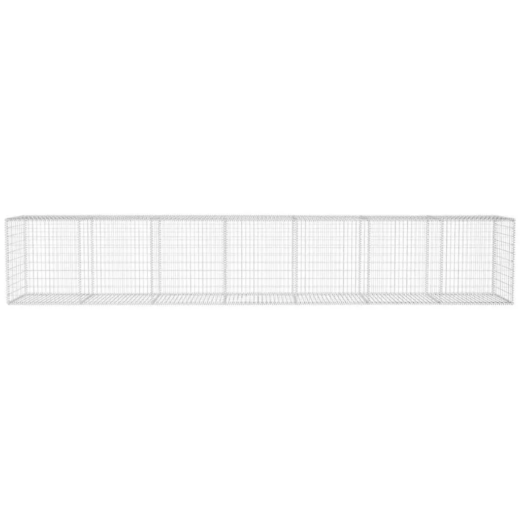 Gabionenwand 600x50x100 cm aus verzinktem Stahl, silber