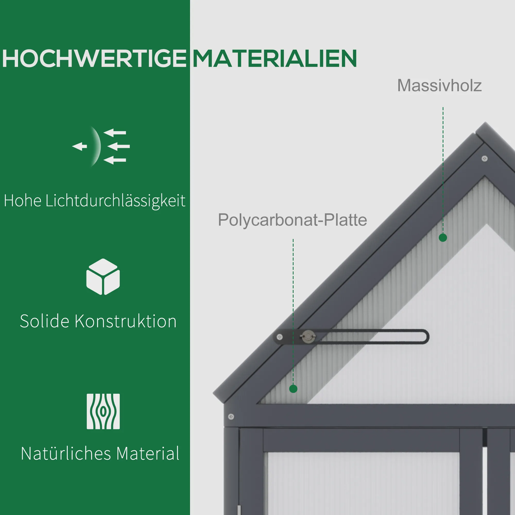 Kompaktes Gewächshaus 70,5L x 42B x 132H cm Grau