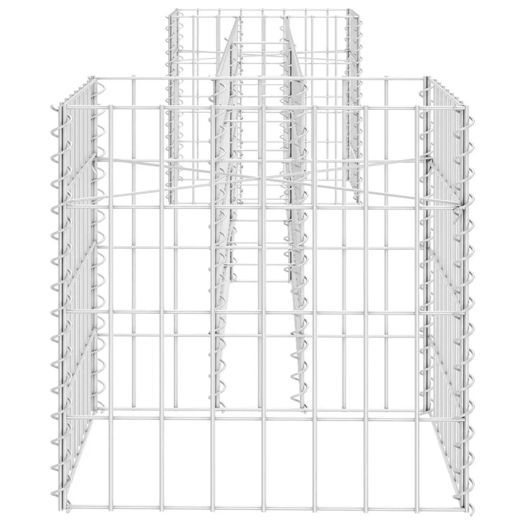 Gabionen-Pflanzgefäß 260x40x40 cm Silber aus rostfreiem Stahldraht