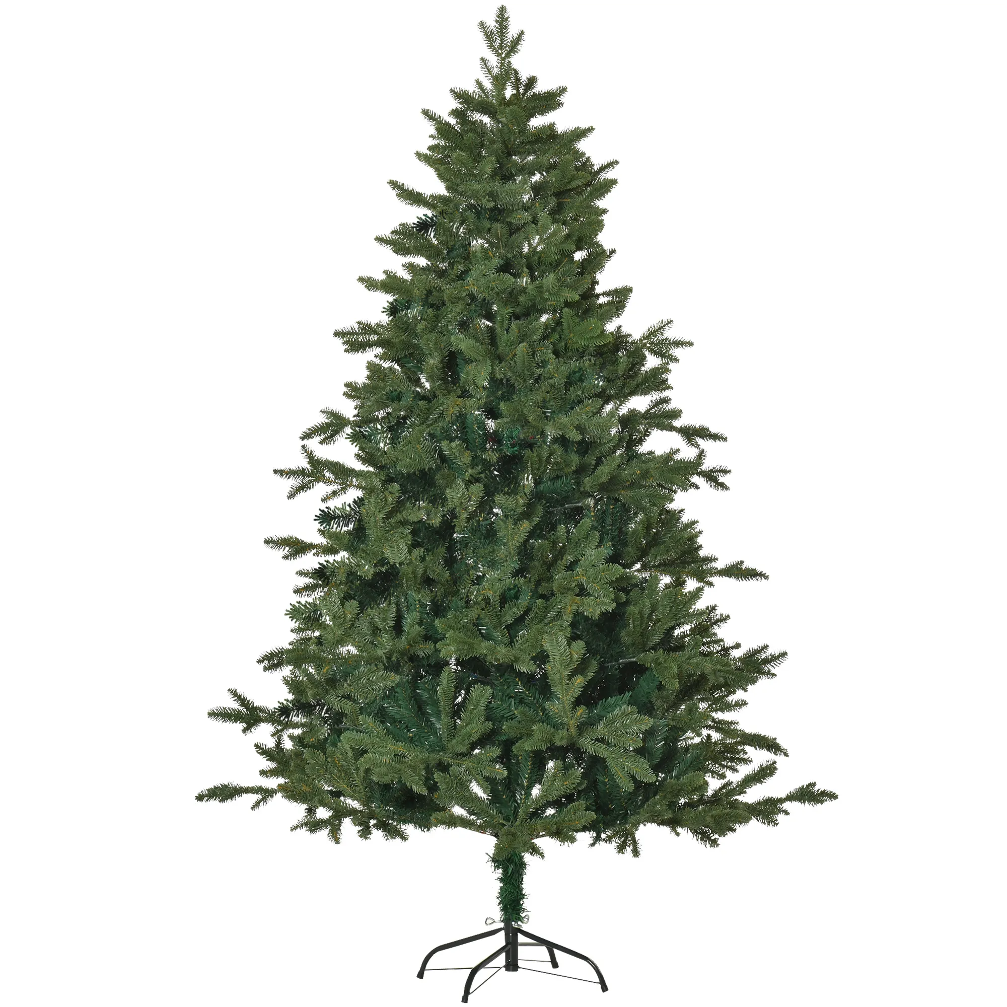 Künstlicher Weihnachtsbaum 180 cm Tannenbaum künstlich mit 748 Spitzen, 3 verschiedenen Blätterformen flammhemmend Christbaum mit Metallständer für drinnen