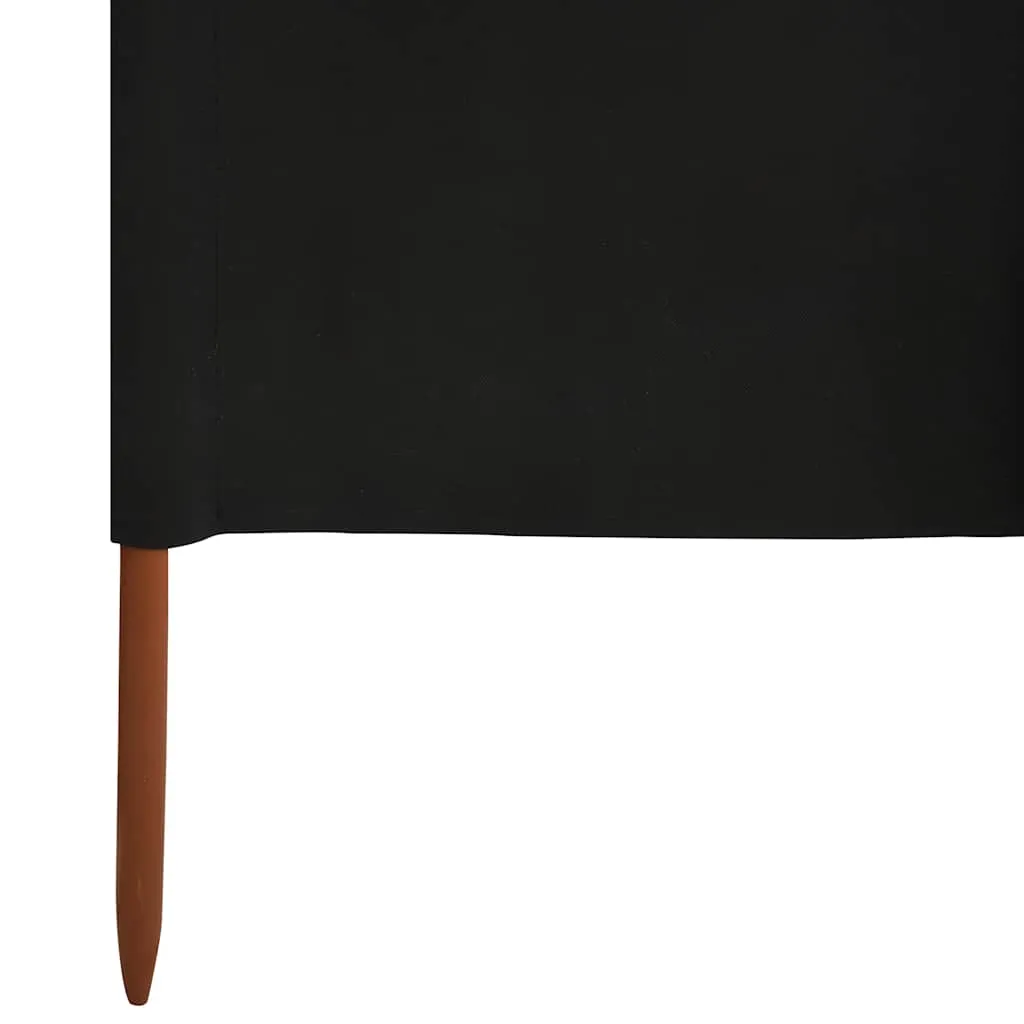 Faltbarer Windschutz 1200 x 80 cm in Schwarz