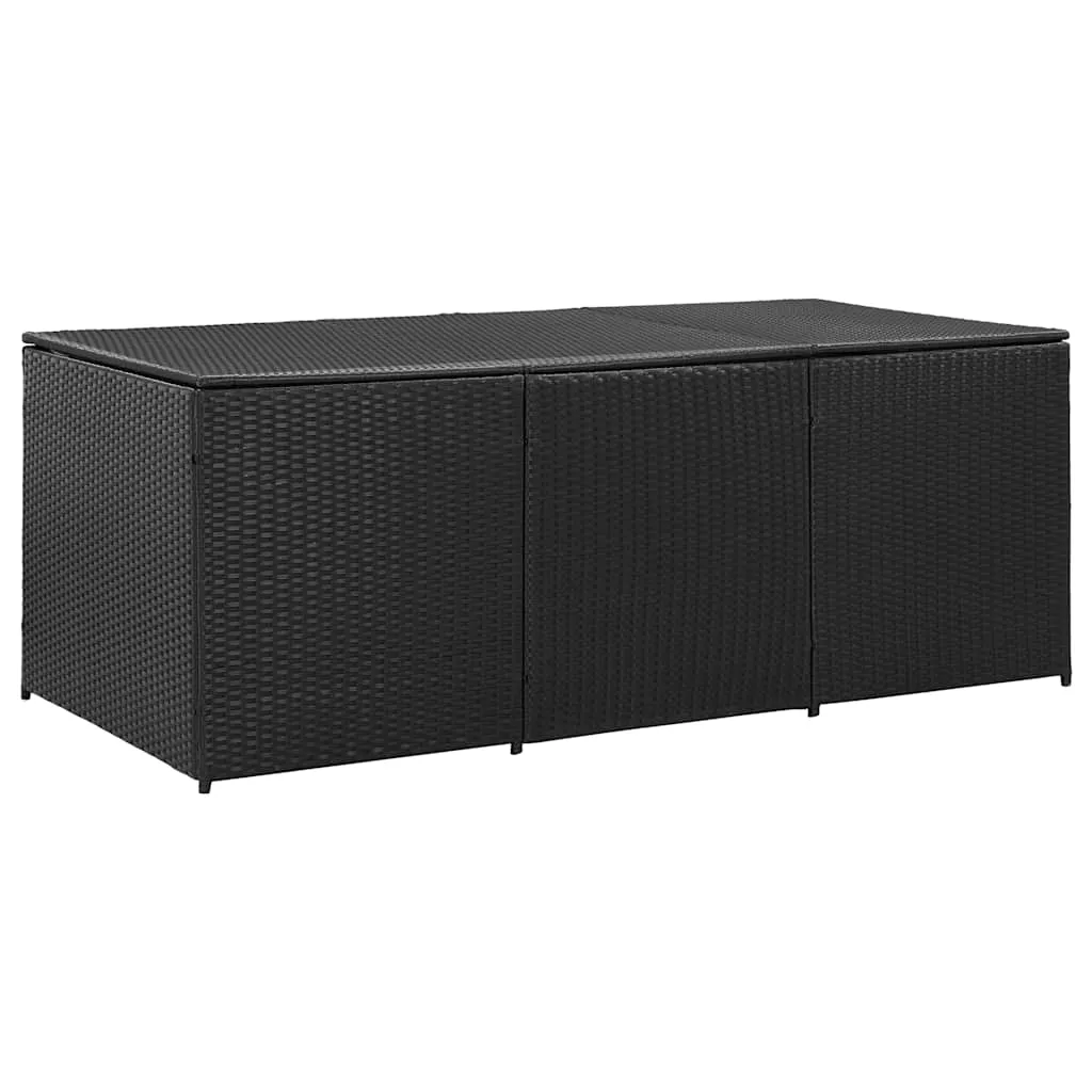 Aufbewahrungsbox Poly-Rattan 180x90x70 cm Schwarz