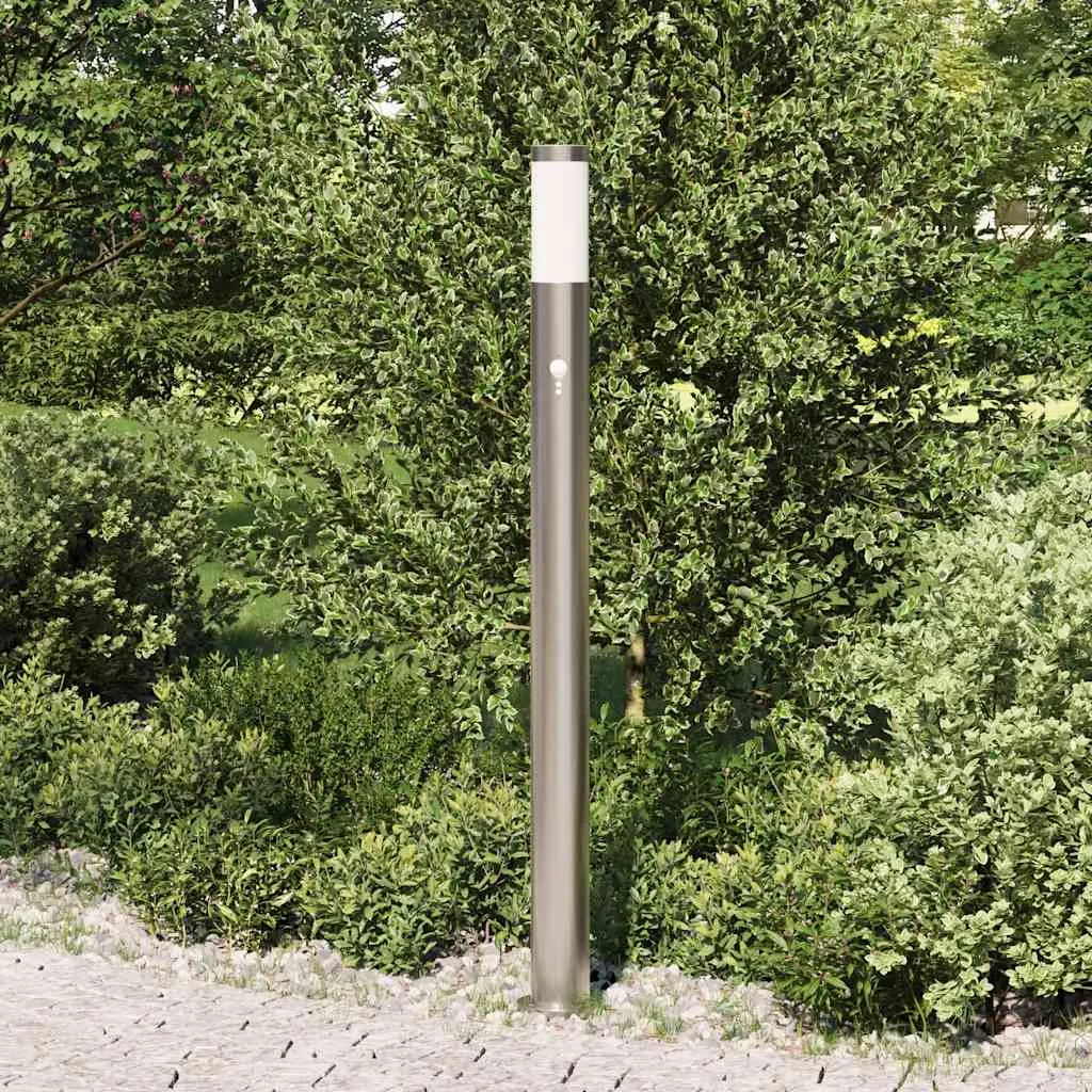 Pollerleuchte Edelstahl 11 x 110 cm Silber mit Bewegungssensor