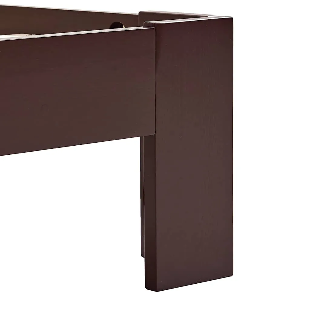 Massivholz-Bettrahmen Dunkelbraun 213 x 95 x 30 cm