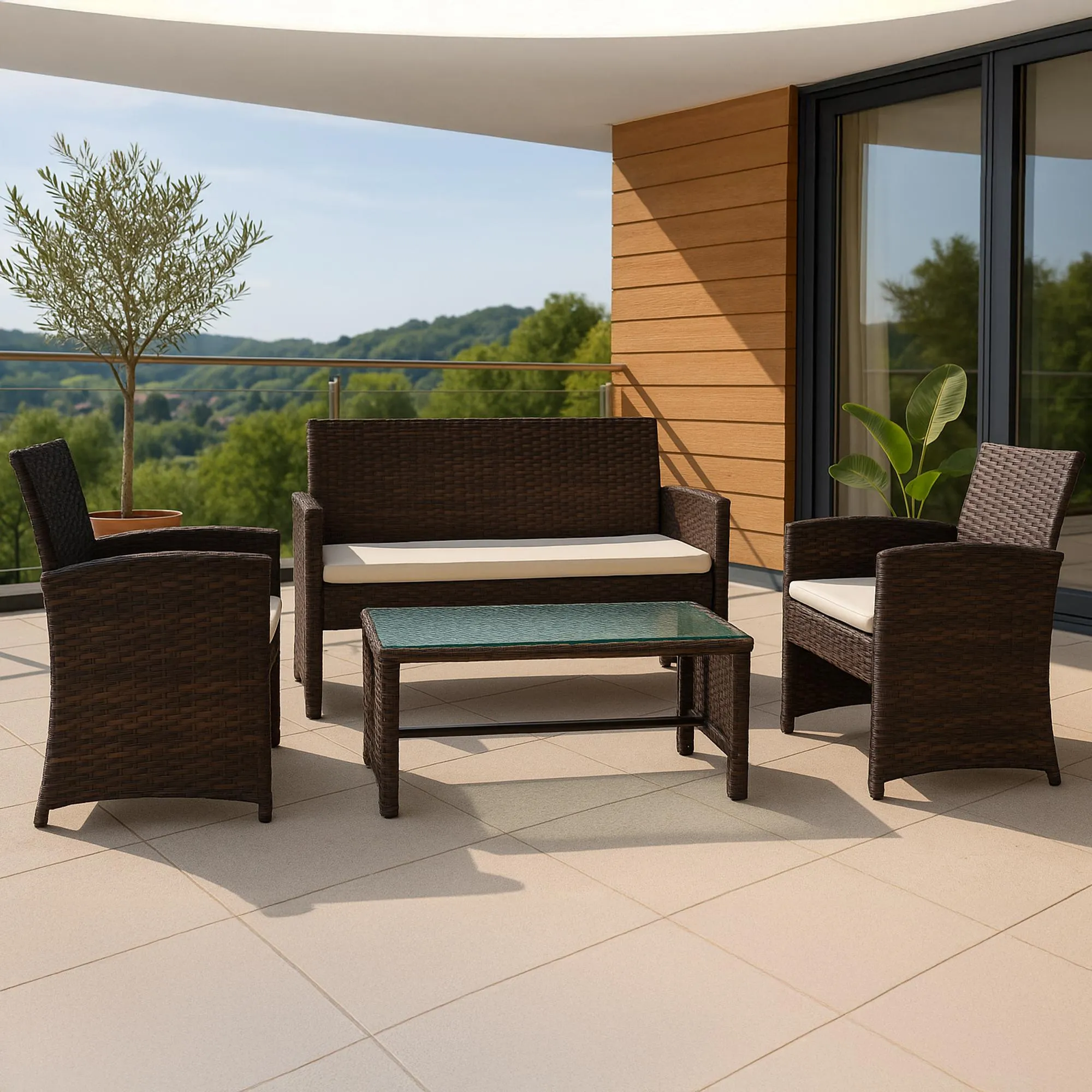 Sitzgruppe Toruba 220x112x79 cm braun