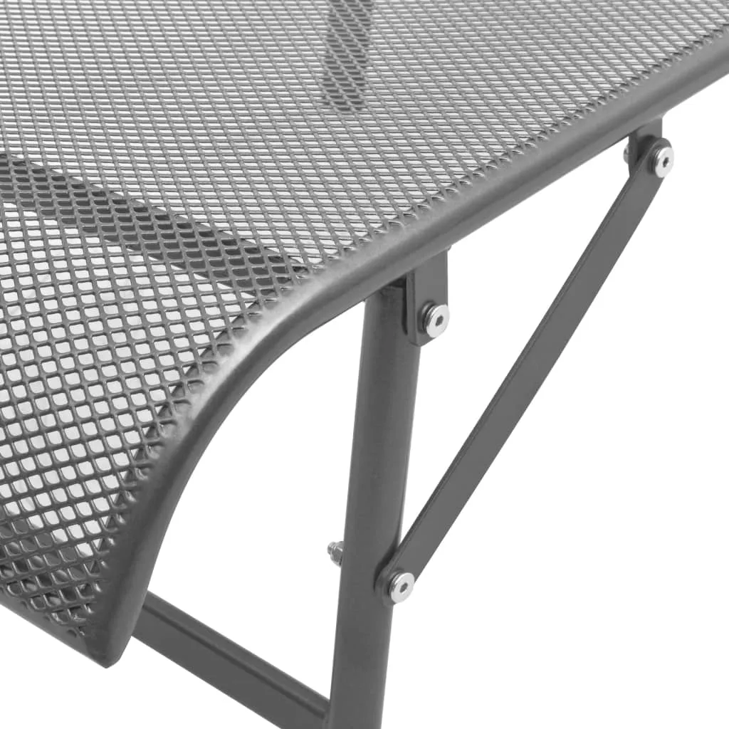 Moderne Metall-Sonnenliege Anthrazit 66x(154-183)x(65-103) cm