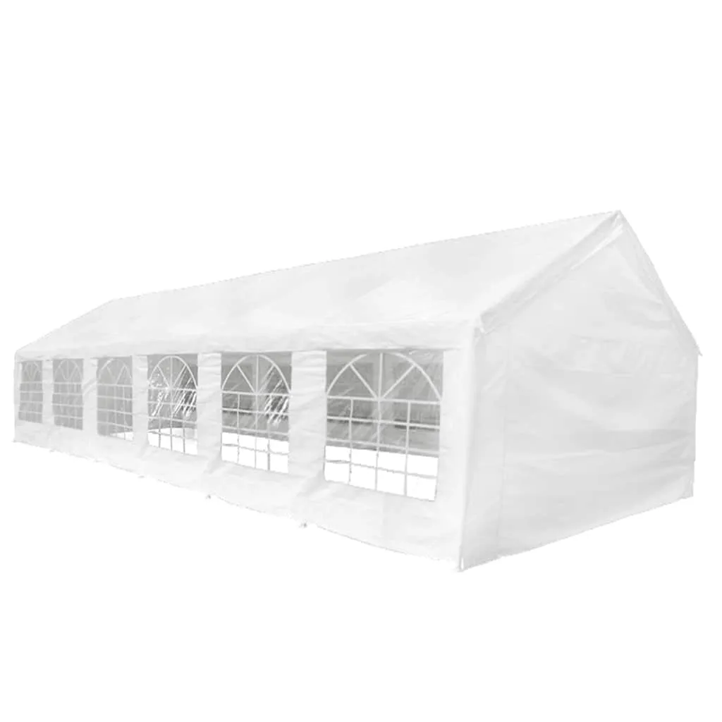 Outdoor Partyzelt 12x6 m Weiß mit Stahlrahmen und UV-beständiger Zeltplane