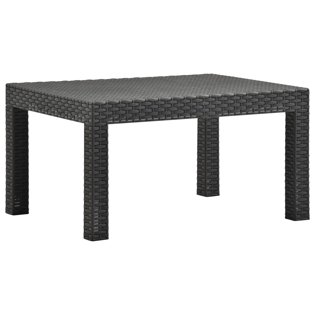 Gartentisch Polypropylen Rattan-Optik 58x58x41 cm Anthrazit