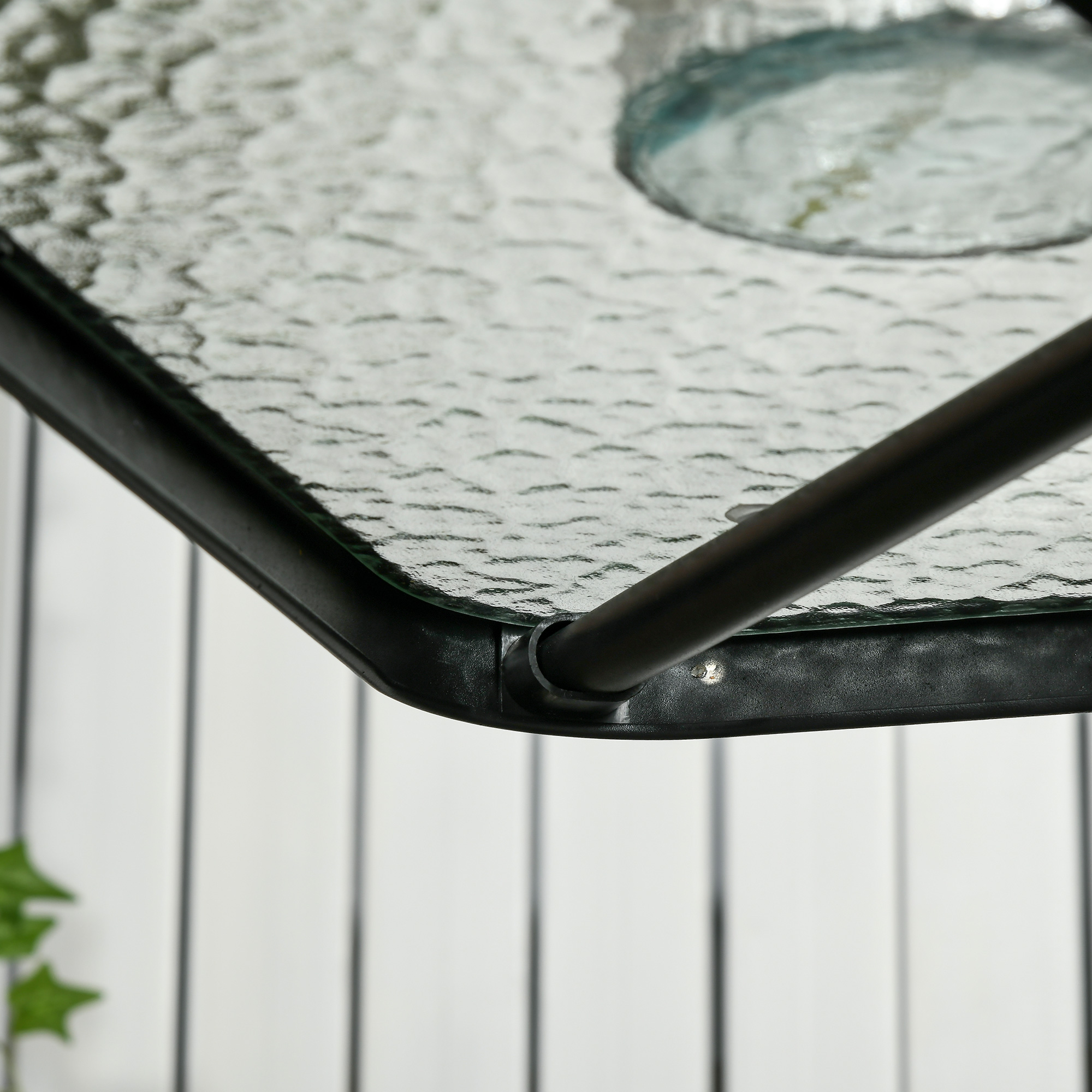 Wetterfester Gartentisch 76x76x72 cm in Schwarz
