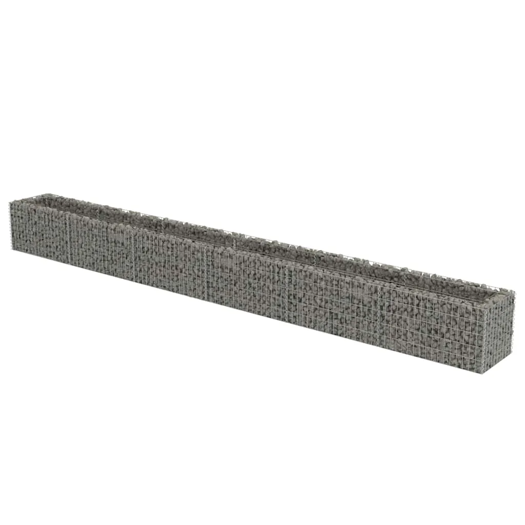 Gabionen-Hochbeet 540 x 50 x 50 cm in Silber