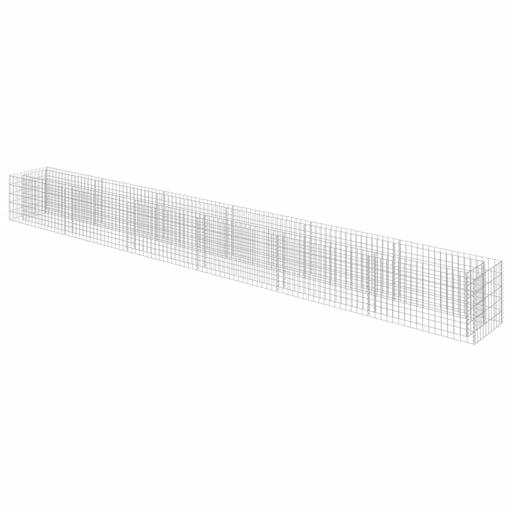 Gabionen-Hochbeet 540 x 50 x 50 cm in Silber