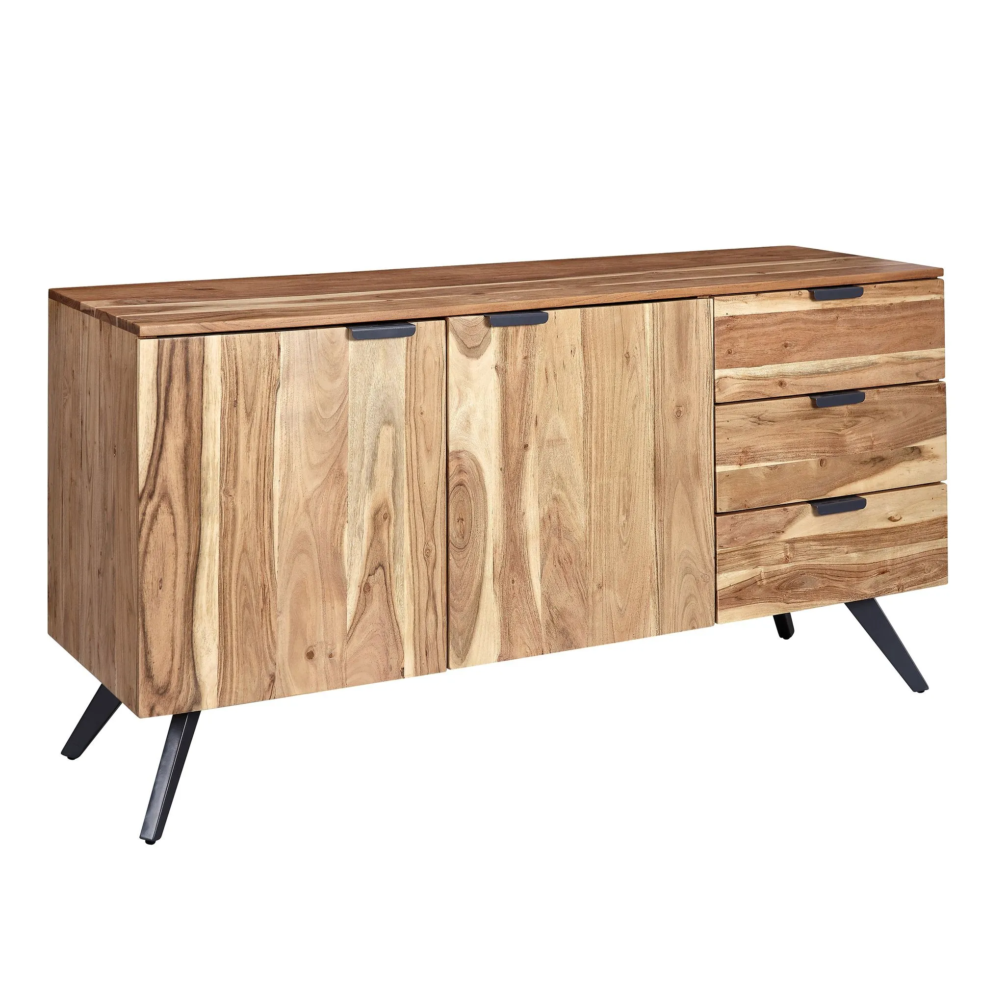 tinkaro Anrichte IRAM großes Sideboard Akazie Holzschrank Metall