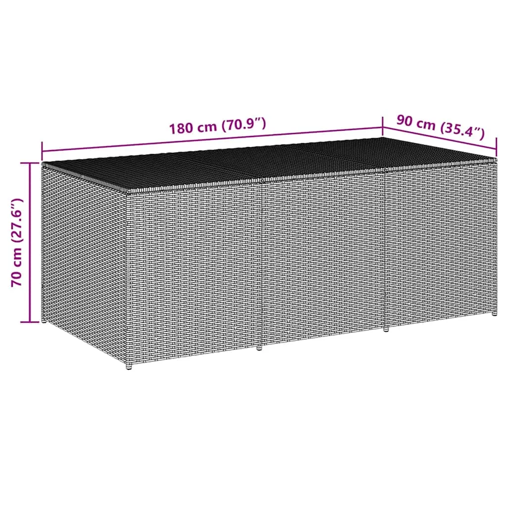 Aufbewahrungsbox Poly-Rattan 180x90x70 cm Schwarz