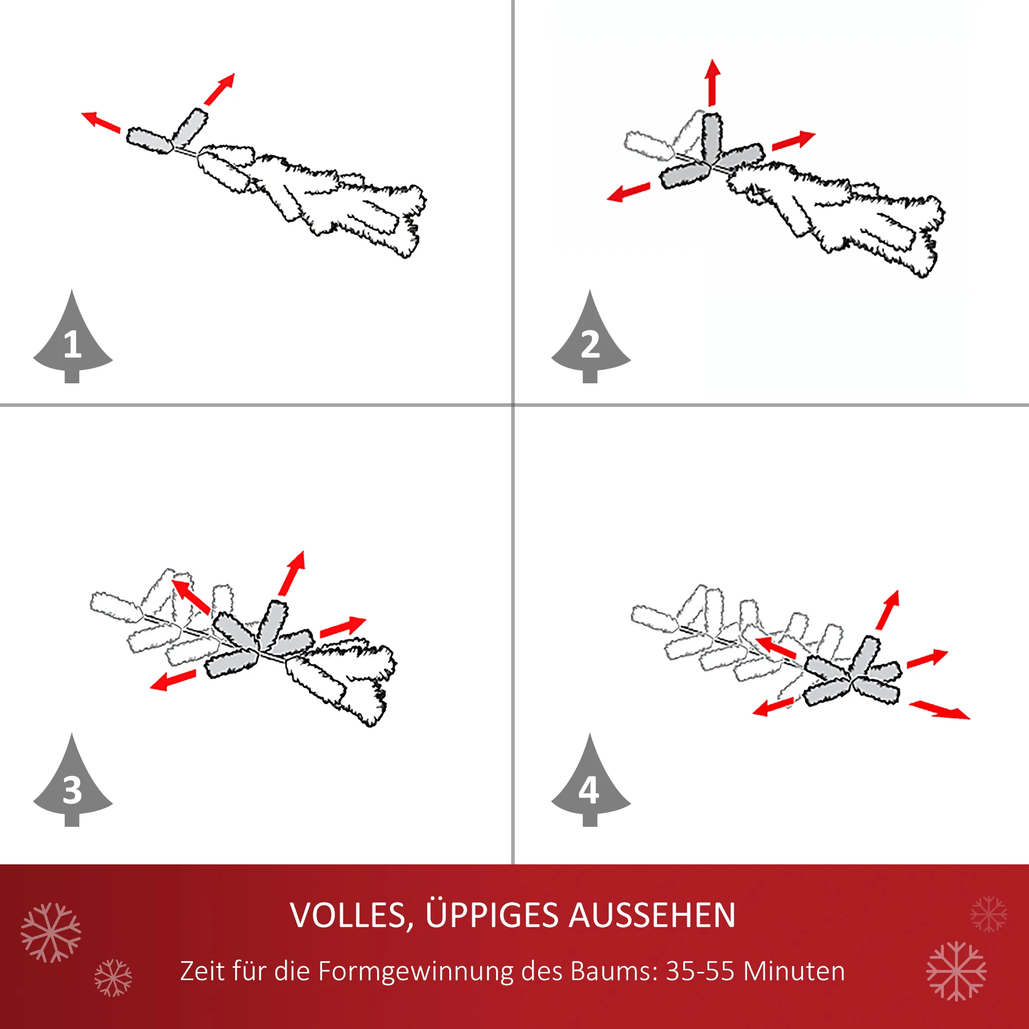 Künstlicher Weihnachtsbaum Weiß 150 cm mit Deko und Metallständer
