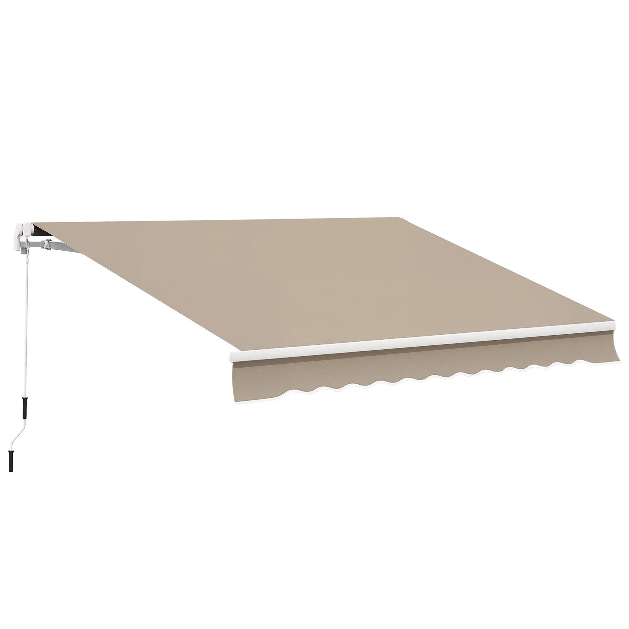 Gelenkarmmarkise Verstellbare Klemmmarkise Terrassenmarkise 3,95 x 3m Sonnenschutz mit Kurbel, Balkonmarkise, Beige