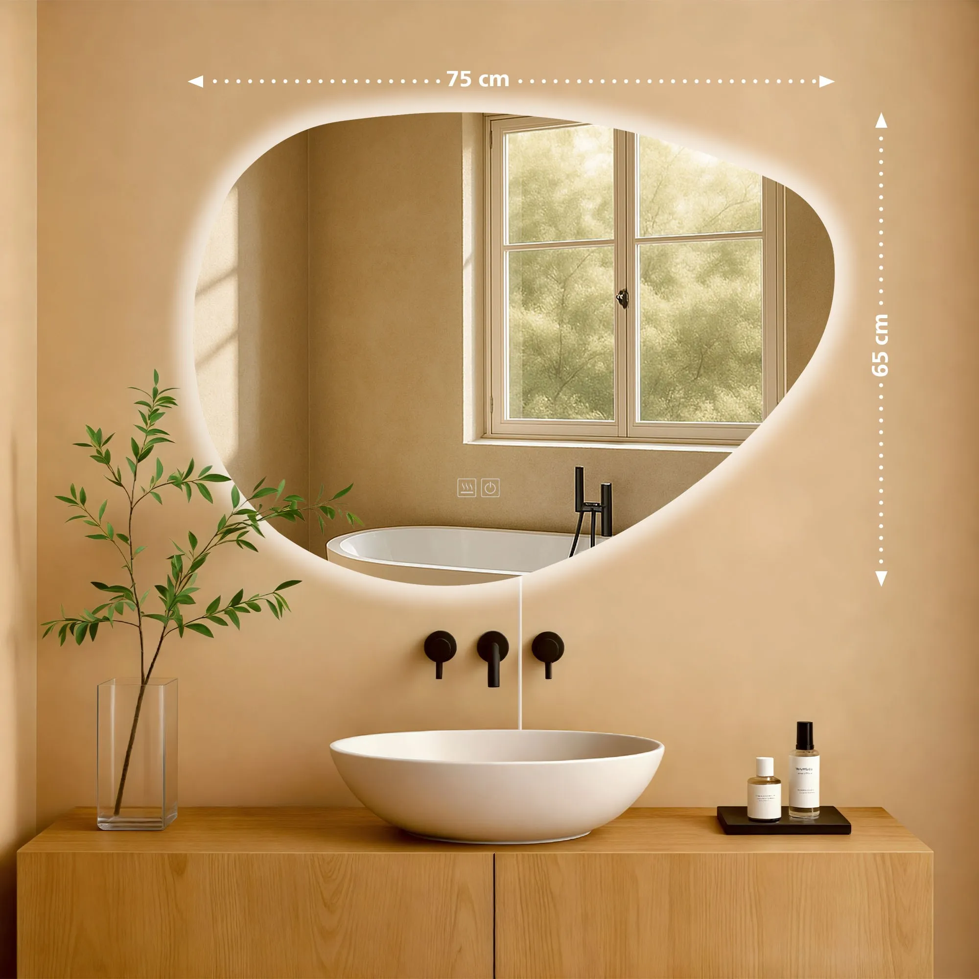 Badspiegel Almafie 75x65 cm Klarglas